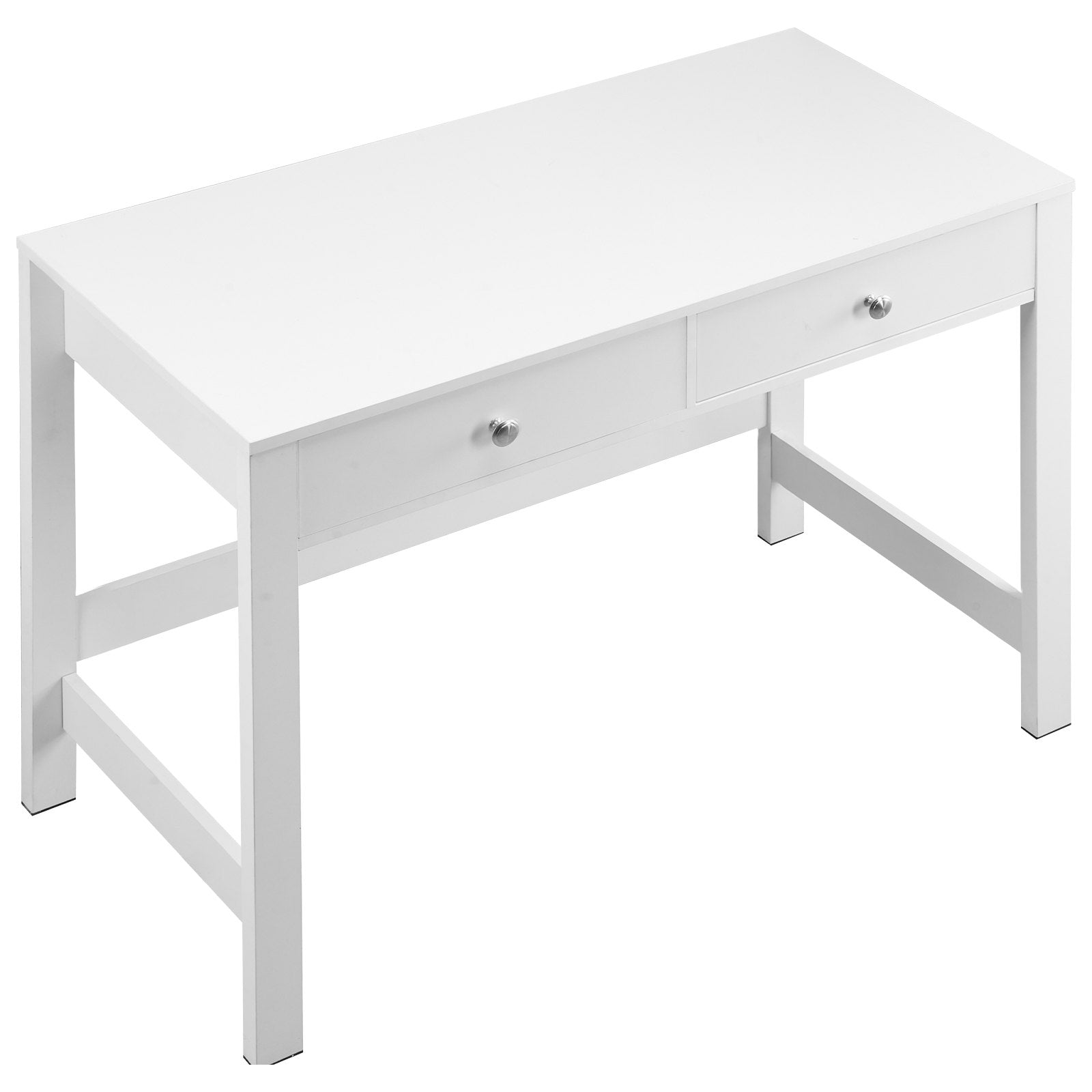 Compact White Study Desk with Drawers for Kids - Modern MDF Table for Bedroom, Home Office, Drawing, Writing, and Storage Solutions