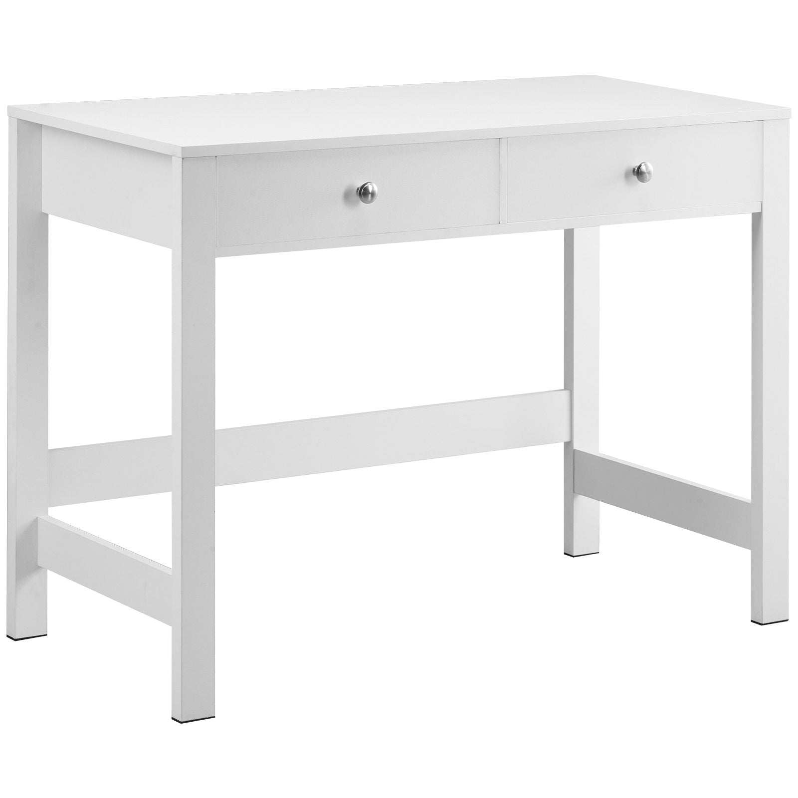 Compact White Study Desk with Drawers for Kids - Modern MDF Table for Bedroom, Home Office, Drawing, Writing, and Storage Solutions