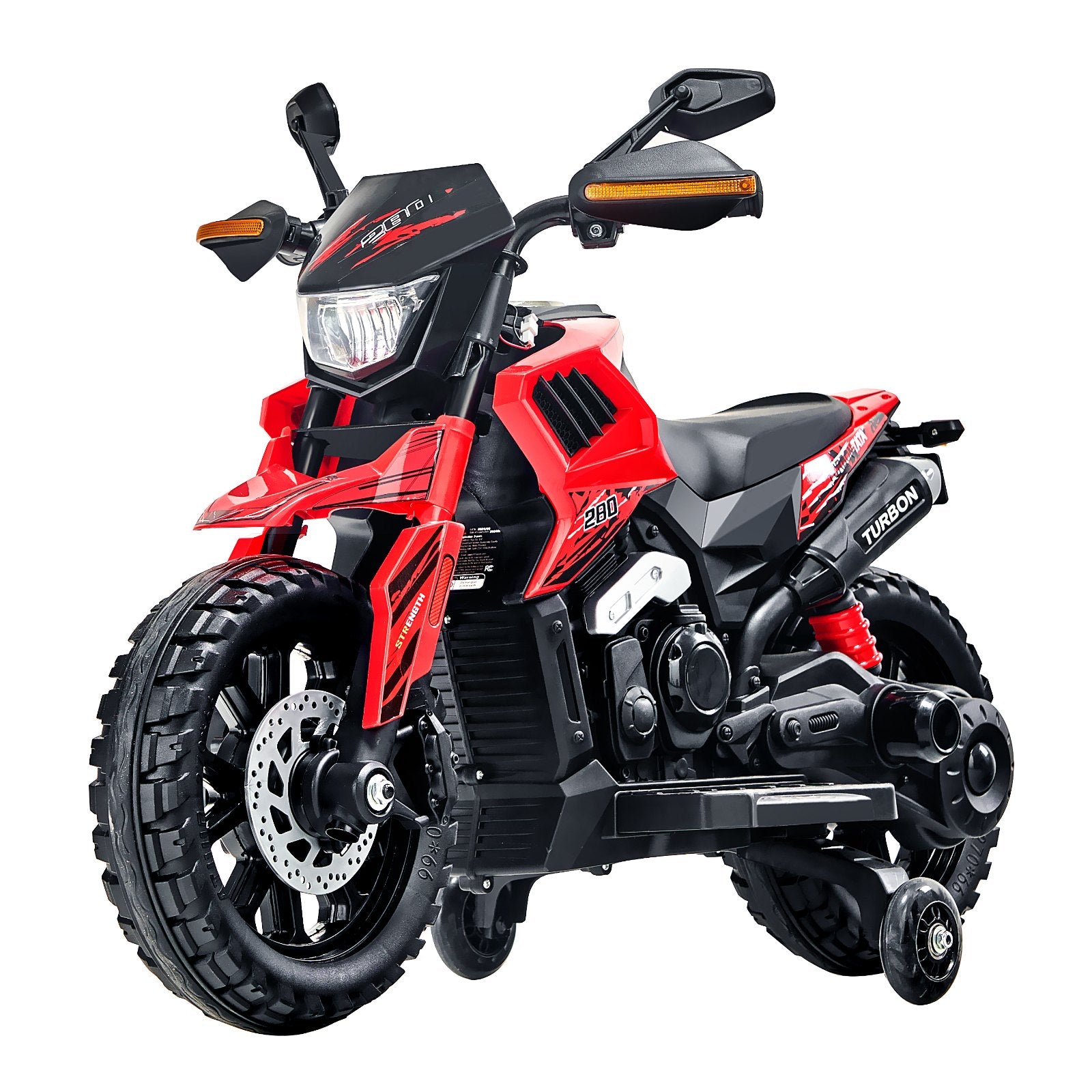 Kids 12V Electric Motorcycle with Detachable Training Wheels, LED Headlights, Music & Bluetooth - Perfect Gift for Boys & Girls Ages 3-4