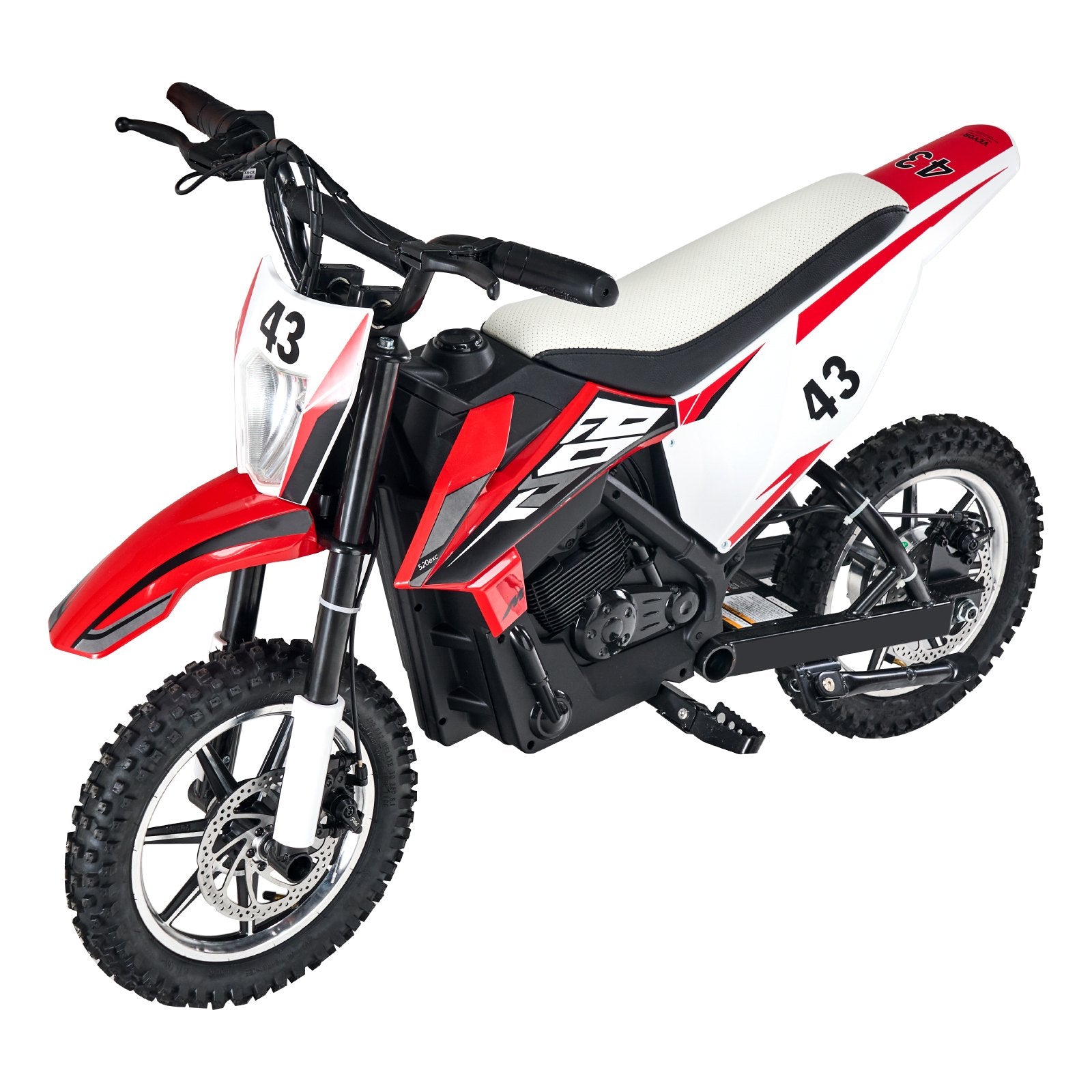 High-Speed 36V Electric Kids Motorcycle with Dual Brakes, Treaded Tires, Battery Gauge - Ride On Toy for Teens 14+, Red/Black/White