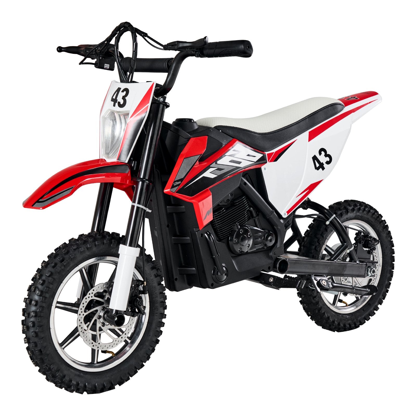 High-Speed 36V Electric Kids Motorcycle with Dual Brakes, Treaded Tires, Battery Gauge - Ride On Toy for Teens 14+, Red/Black/White