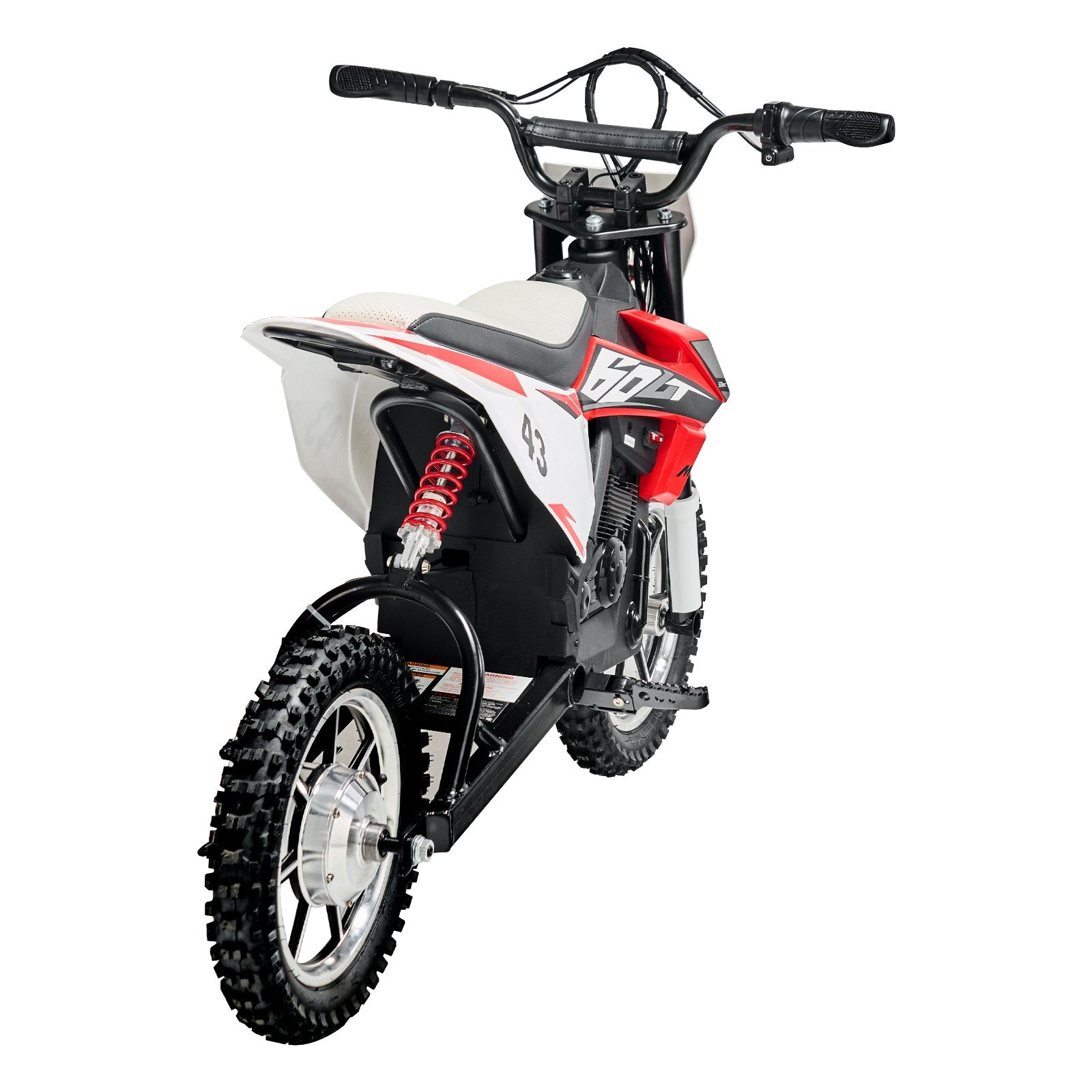 High-Speed 36V Electric Kids Motorcycle with Dual Brakes, Treaded Tires, Battery Gauge - Ride On Toy for Teens 14+, Red/Black/White