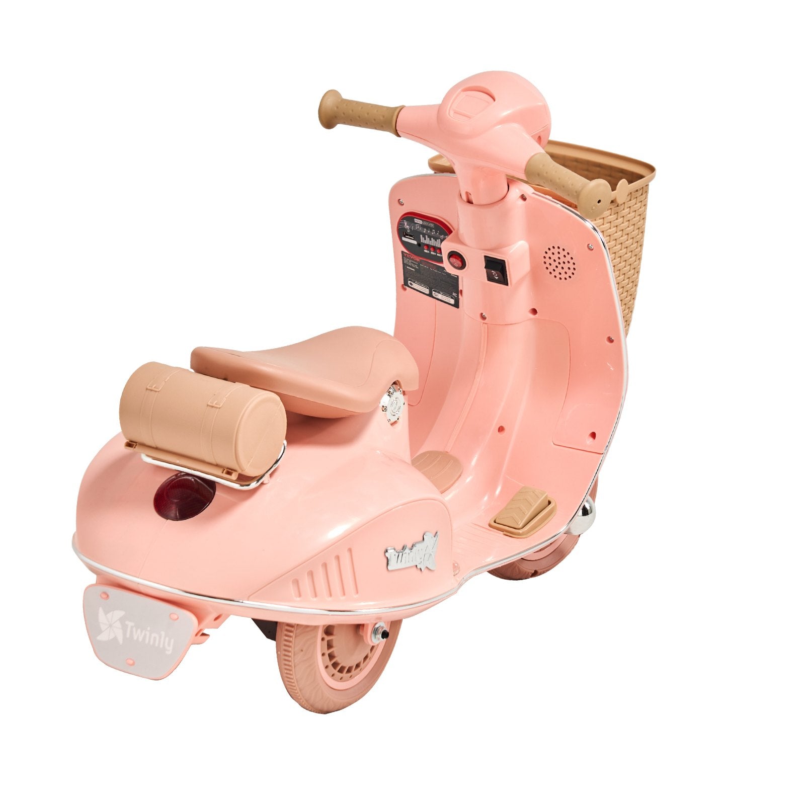 12V Electric Kids Ride On Motorcycle Trike with Bluetooth, LED Lights, Music & Basket - Safe 3-Wheel Fun for Boys & Girls Ages 3-4, Up to 2mph