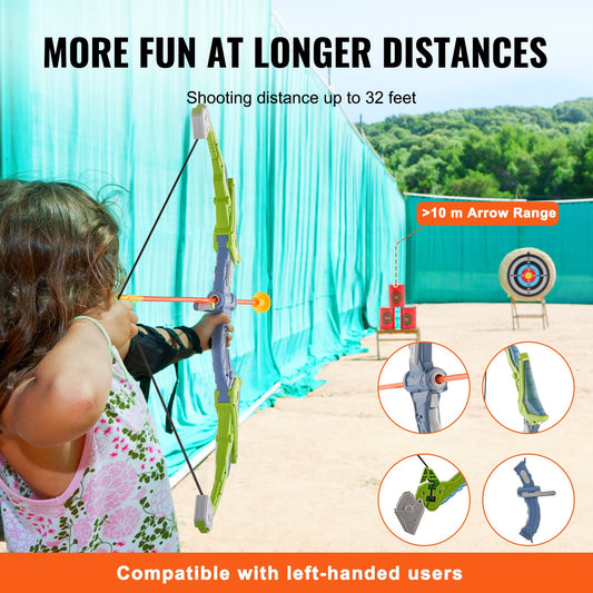 LED Light Up Archery Set for Kids - 2 Pack Bow & Arrow with 20 Suction Cup Arrows, Targets, Quivers, Outdoor Fun Gift for Ages 6+