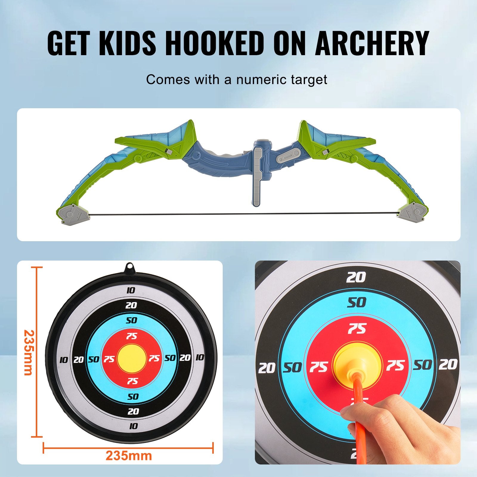 LED Light Up Archery Set for Kids - 2 Pack Bow & Arrow with 20 Suction Cup Arrows, Targets, Quivers, Outdoor Fun Gift for Ages 6+