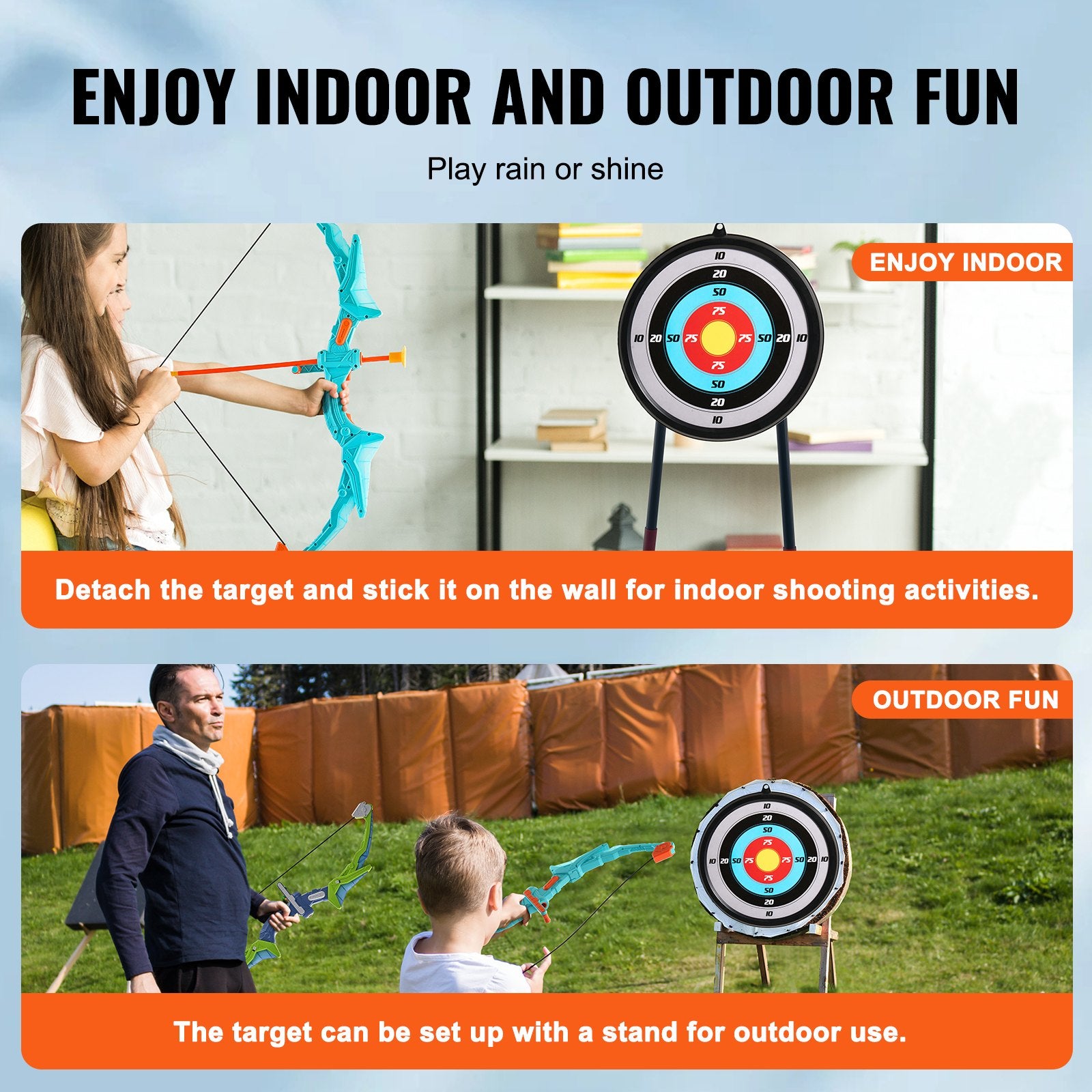 LED Light Up Archery Set for Kids - 2 Pack Bow & Arrow with 20 Suction Cup Arrows, Targets, Quivers, Outdoor Fun Gift for Ages 6+