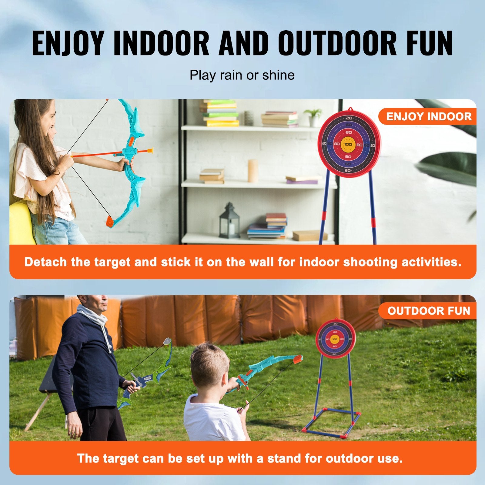 LED Archery Set for Kids: 2 Pack Bow & Arrow with Suction Cup Arrows, Quivers, Soft Bullets, Target Cans - Ideal Outdoor Toy for Boys & Girls 6+