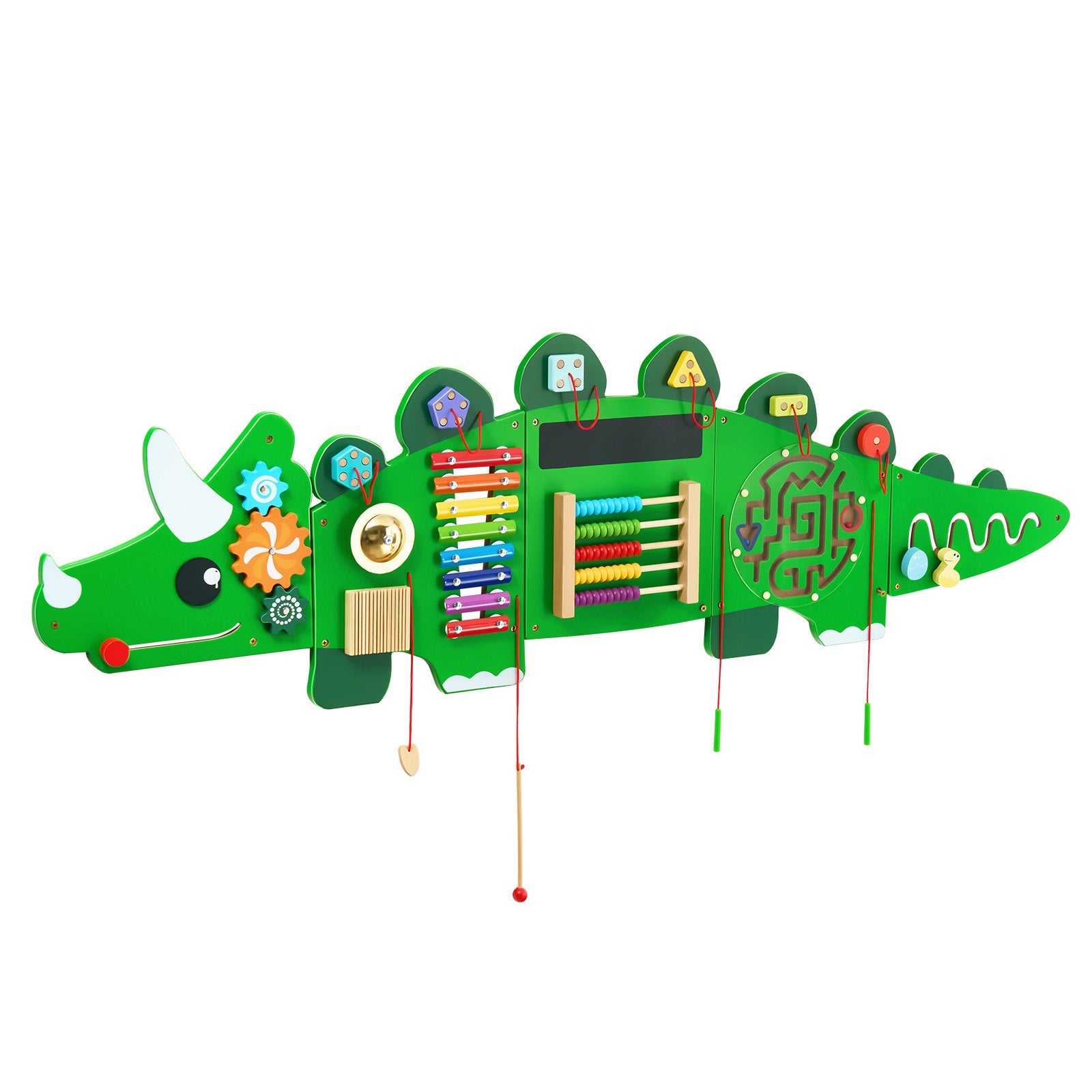Dinosaur Sensory Wall Toy for Kids 3-12, Montessori Activity Center with 11 Engaging Games, Perfect for Playroom, Nursery & Classroom Fun