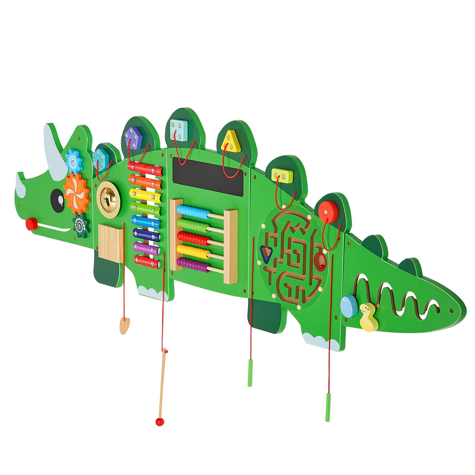 Dinosaur Sensory Wall Toy for Kids 3-12, Montessori Activity Center with 11 Engaging Games, Perfect for Playroom, Nursery & Classroom Fun