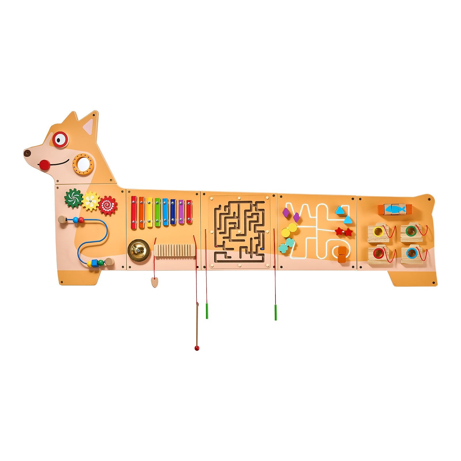Puppy-Themed Montessori Sensory Wall Toy with 12 Engaging Activities for Kids 3-12, Ideal for Playrooms, Classrooms, & Nurseries