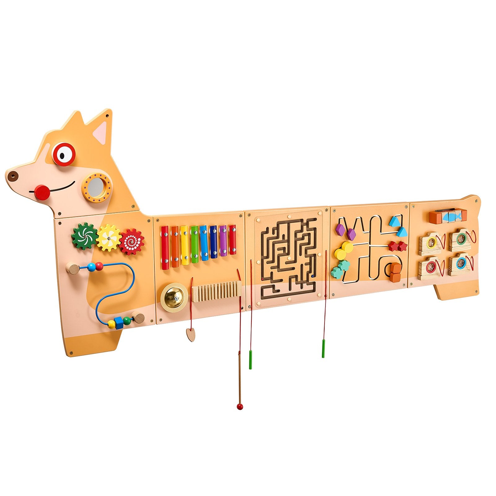 Puppy-Themed Montessori Sensory Wall Toy with 12 Engaging Activities for Kids 3-12, Ideal for Playrooms, Classrooms, & Nurseries