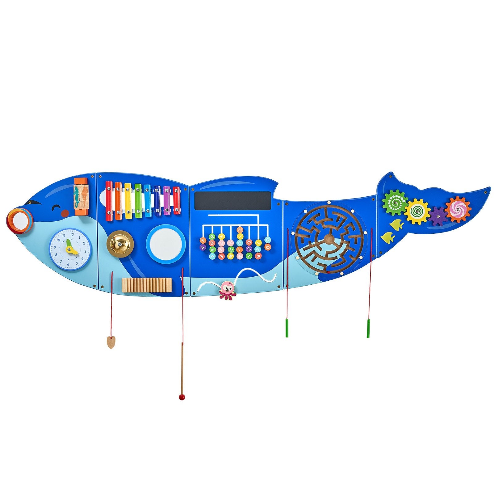 Orca Activity Wall Panels: Montessori Sensory Board with 12 Engaging Activities for Kids 3-12, Perfect for Playroom, Nursery, Classroom Learning