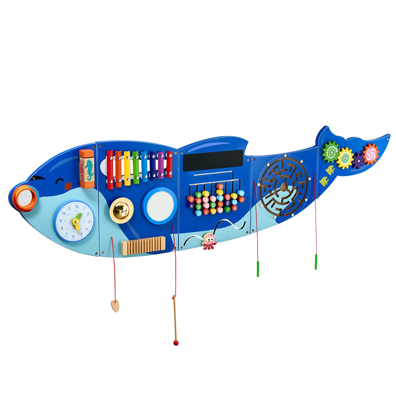 Orca Activity Wall Panels: Montessori Sensory Board with 12 Engaging Activities for Kids 3-12, Perfect for Playroom, Nursery, Classroom Learning