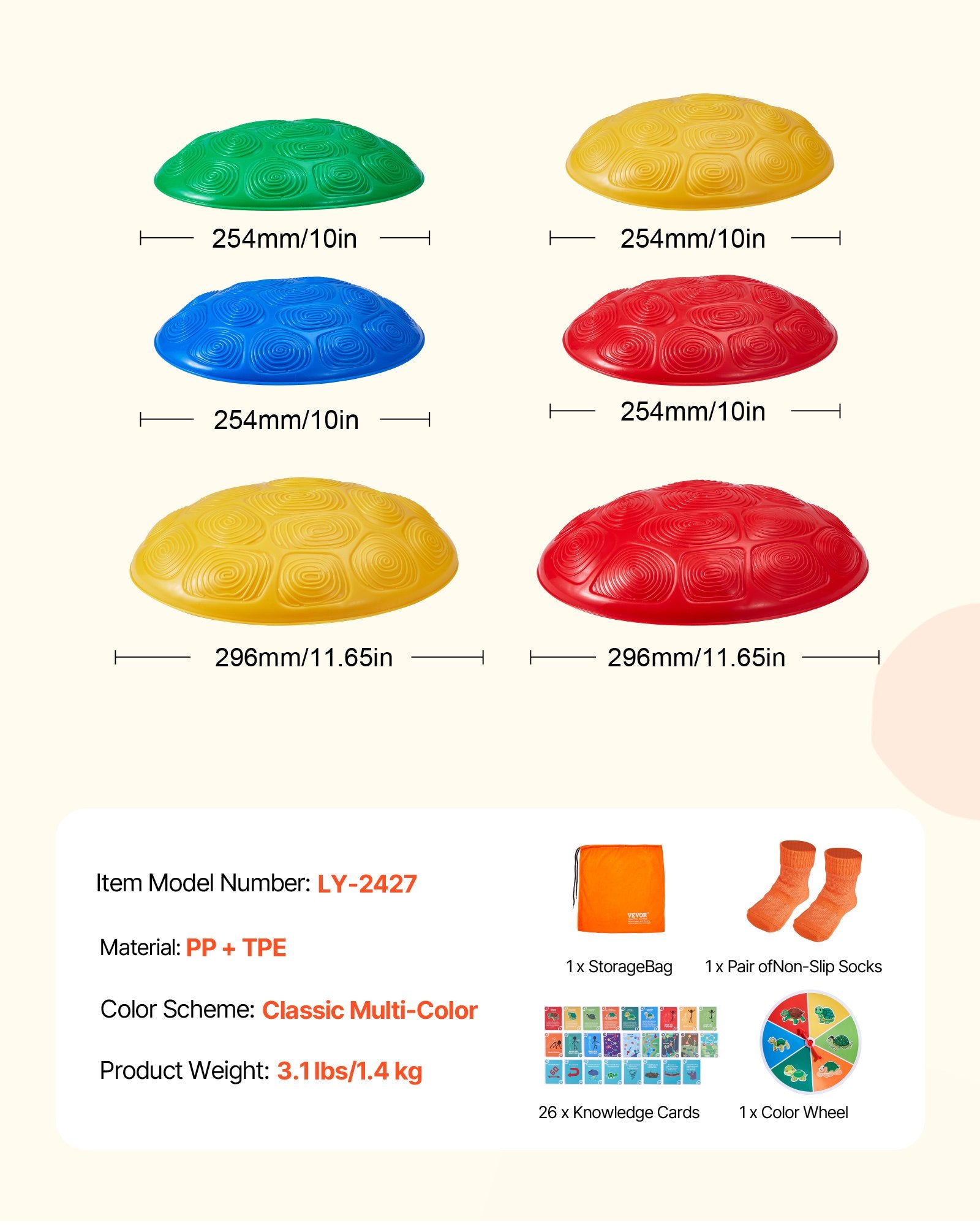 Turtle Balance Stepping Stones Set for Kids - 6 PCS, 220 lbs Capacity, Toddler Obstacle Course, Sensory Game, Indoor Outdoor Play for Ages 3-8+