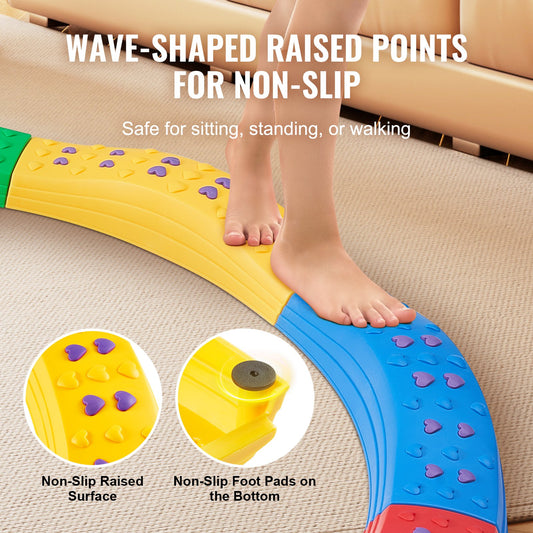 8 PCS Toddler Balance Beam Stepping Stones, Non-Slip Textured Boards for Kids, Montessori Toy for Indoor/Outdoor Play, Enhance Coordination & Motor Skills