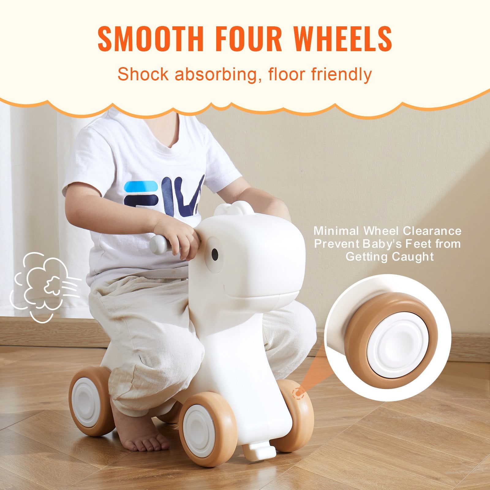 3-in-1 Toddler Rocking Horse Ride-On Toy with Detachable Balance Board, Smooth Wheels, HDPE Material, 80 lbs Capacity, Red, Ages 1-3