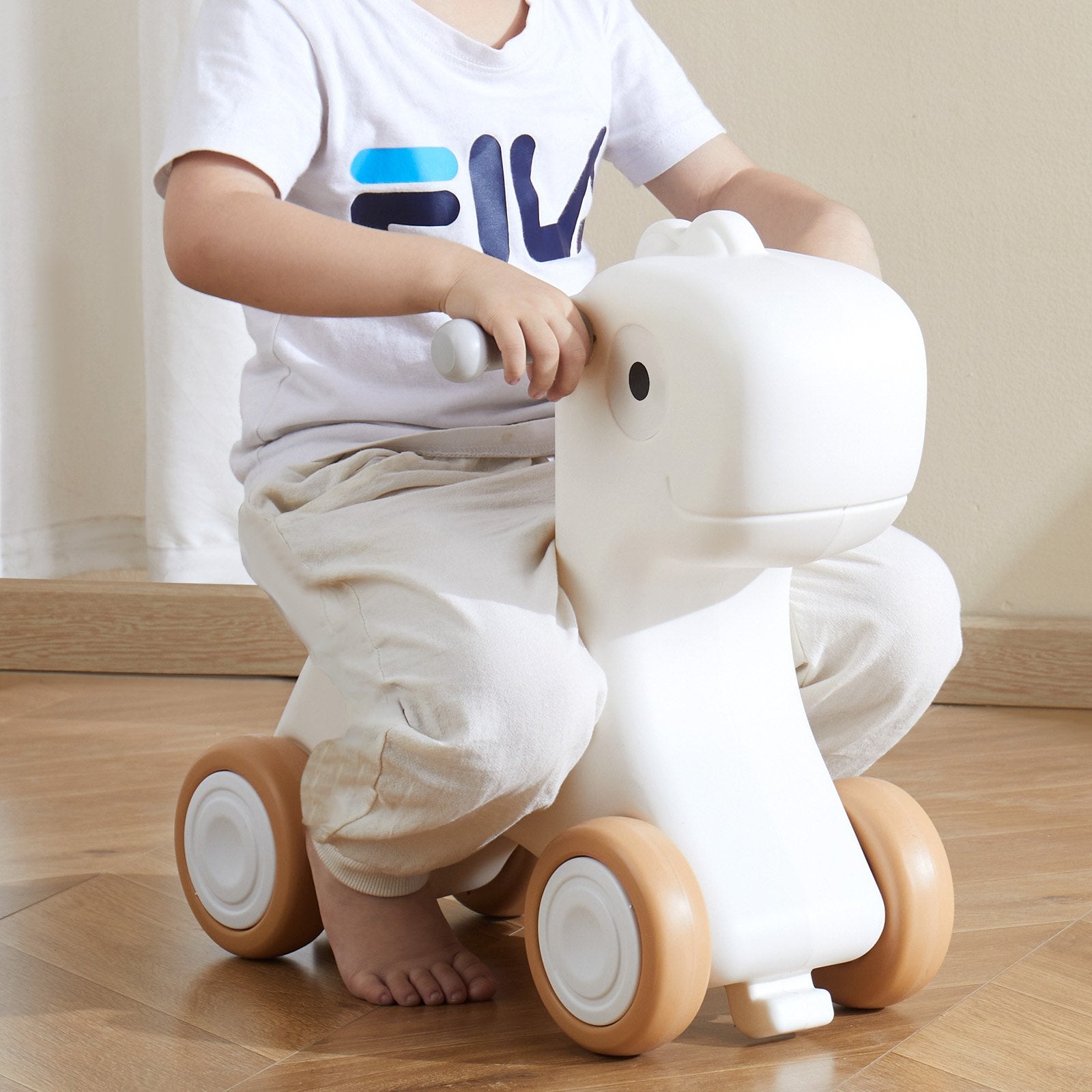 3-in-1 Toddler Rocking Horse Ride-On Toy with Detachable Balance Board, Smooth Wheels, HDPE Material, 80 lbs Capacity, Red, Ages 1-3