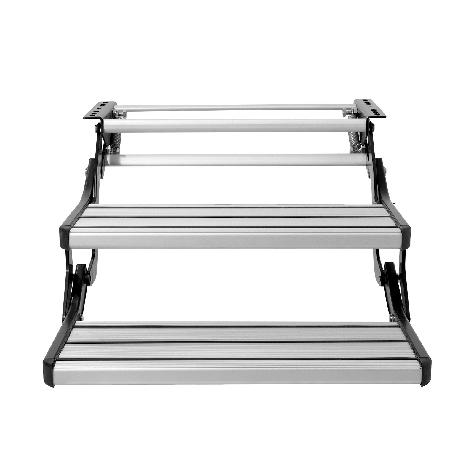 RV Steps - 2-Step Manual Retractable Stairs, Foldable Aluminum with Non-Slip Surface, 440 lbs Capacity for Campers, Trailers, Safe Entry & Exit