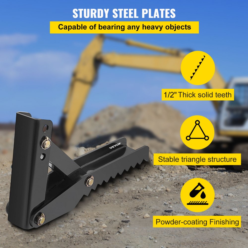 VEVOR 36 inch Backhoe Excavator Thumb Attachments Adjustable Extreme Weld On Backhoe Thumb Hoe Clamp 1/2Inch Teeth Thick Steel Plate 16MM Assembly Bolt-On Design