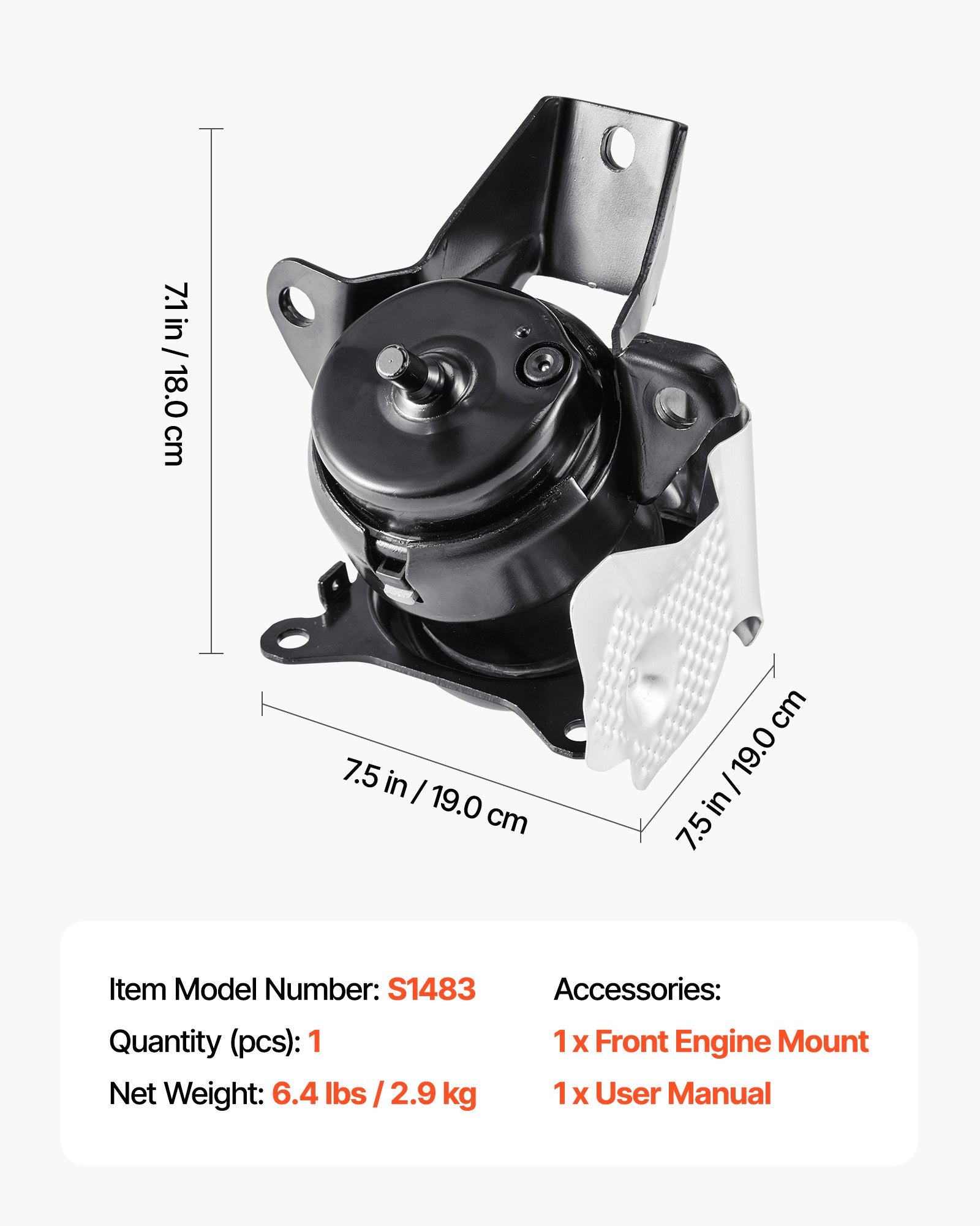 Heavy-Duty Aluminum Engine Motor Mount for 2014-2018 Chevy Silverado 1500 5.3L V8, Secure Left Front Support, Direct Replacement