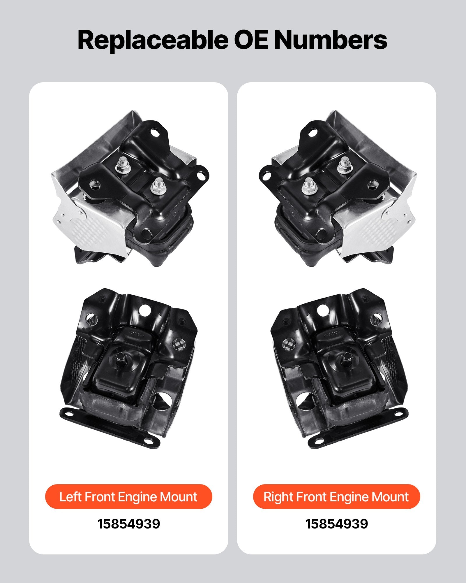 Chevrolet Silverado 1500 5.3L V8 Engine Motor Mounts Kit, Set of 2, OE# A5365 Replacement for 2007-2013, Front Left & Right Secure Support