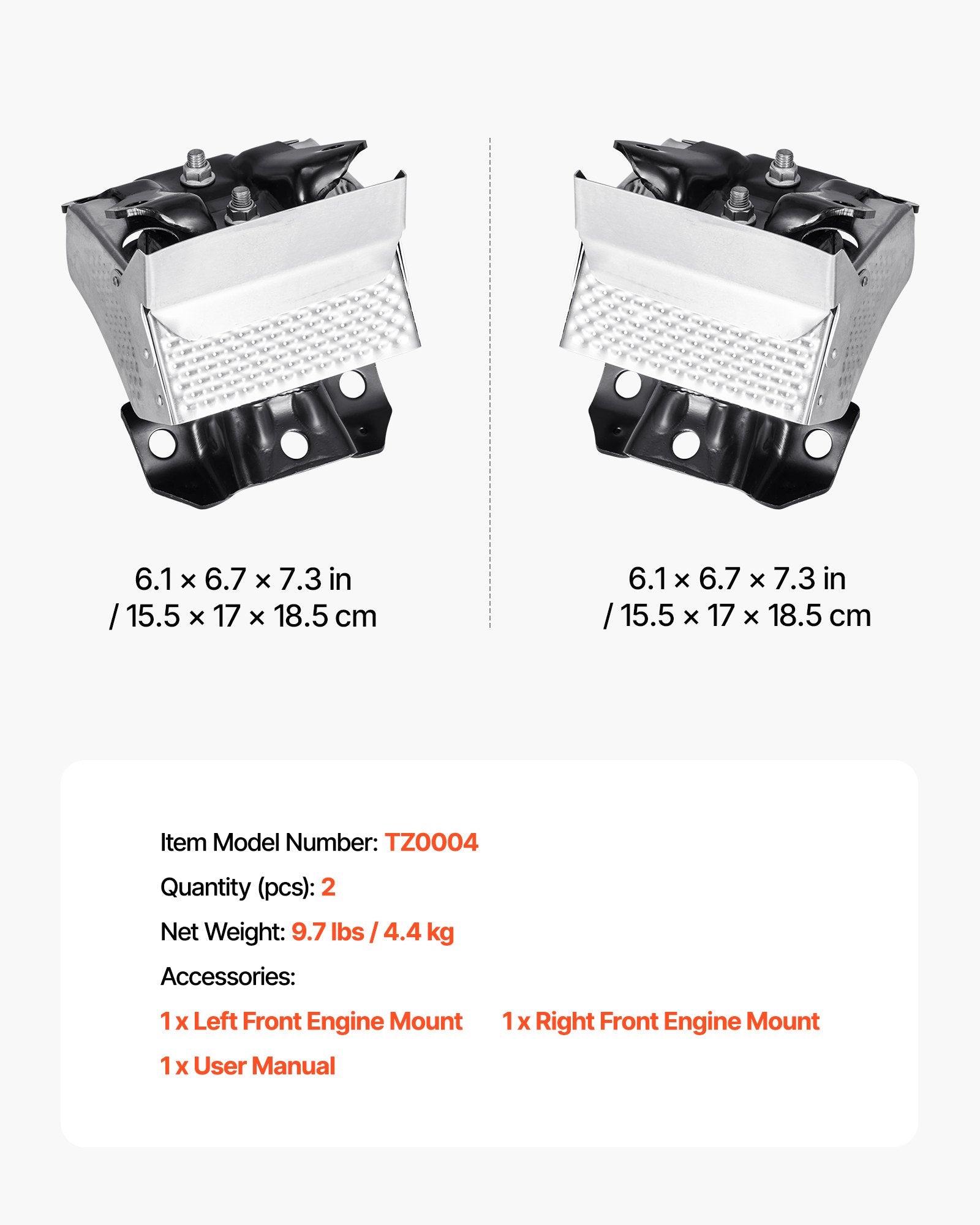 Chevrolet Silverado 1500 5.3L V8 Engine Motor Mounts Kit, Set of 2, OE# A5365 Replacement for 2007-2013, Front Left & Right Secure Support