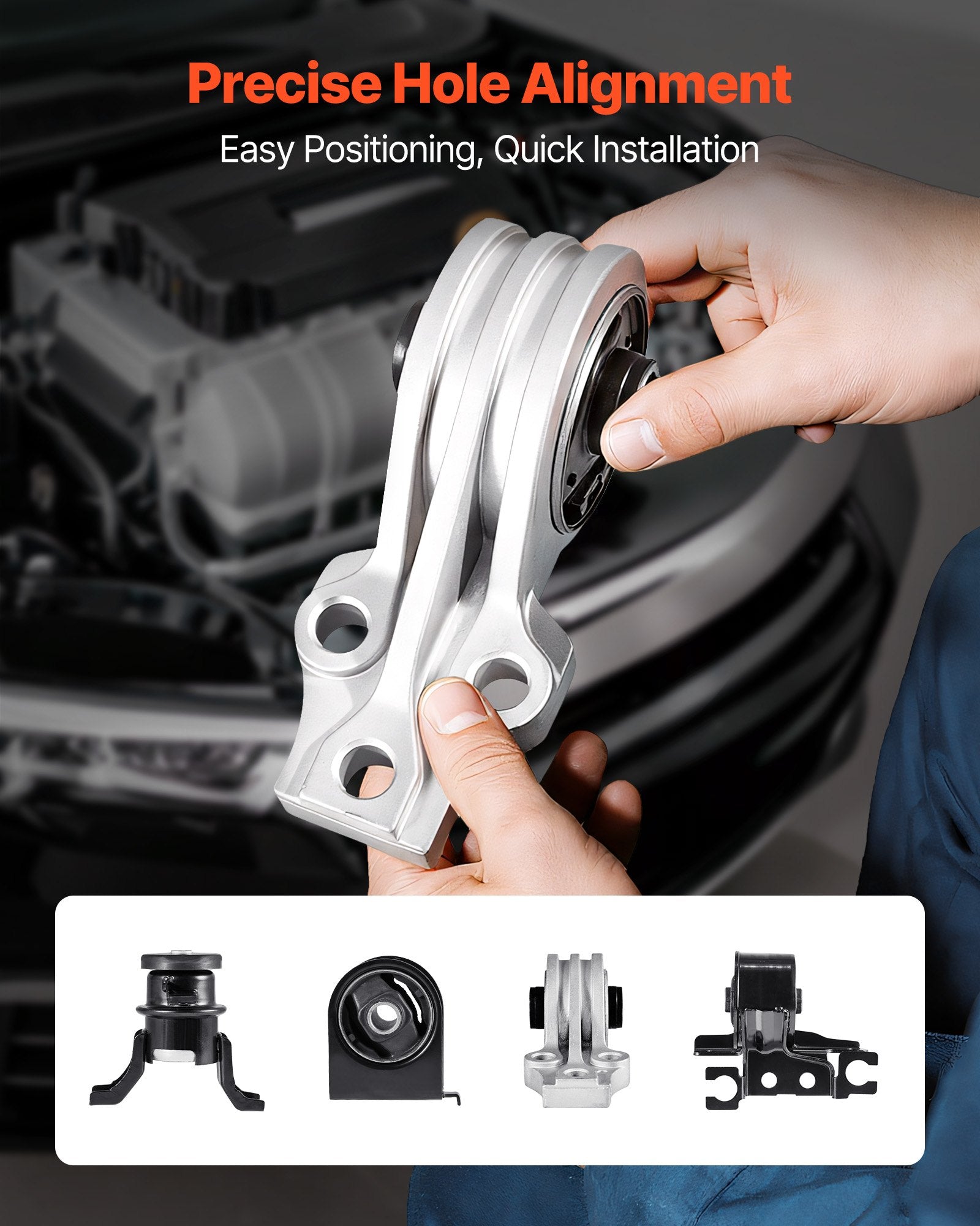 Engine & Transmission Mount Kit for 2009–2012 Ford Escape 2.5L L4 - 4-Piece Set with OE# A5446, A5481, A5412, A5441 for Secure and Stable Support
