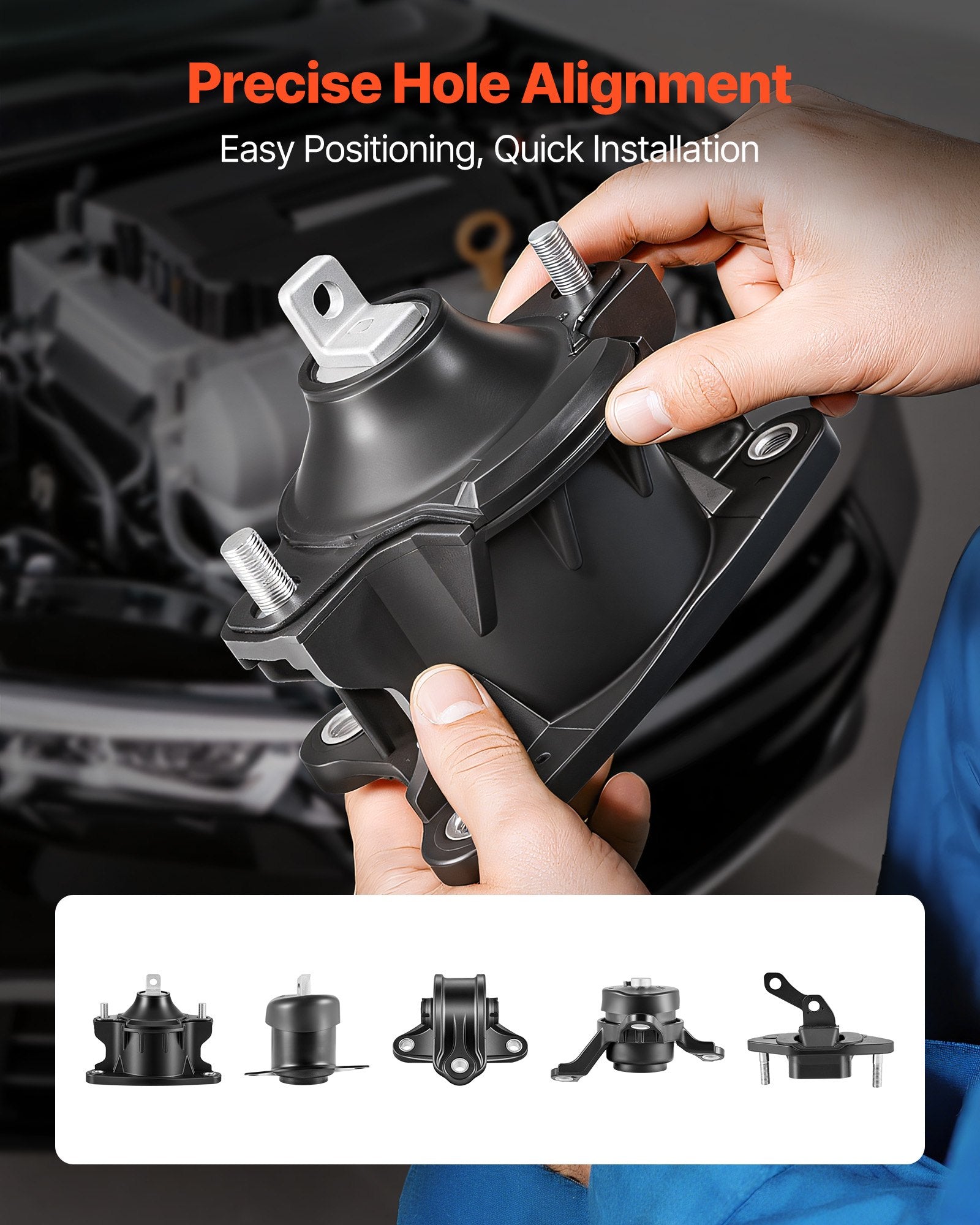 Engine & Transmission Mount Kit for Honda Accord 2008-2012, Acura TSX 2009-2013 - Set of 5, OE# A4565-A4584, Enhanced Stability & Comfort