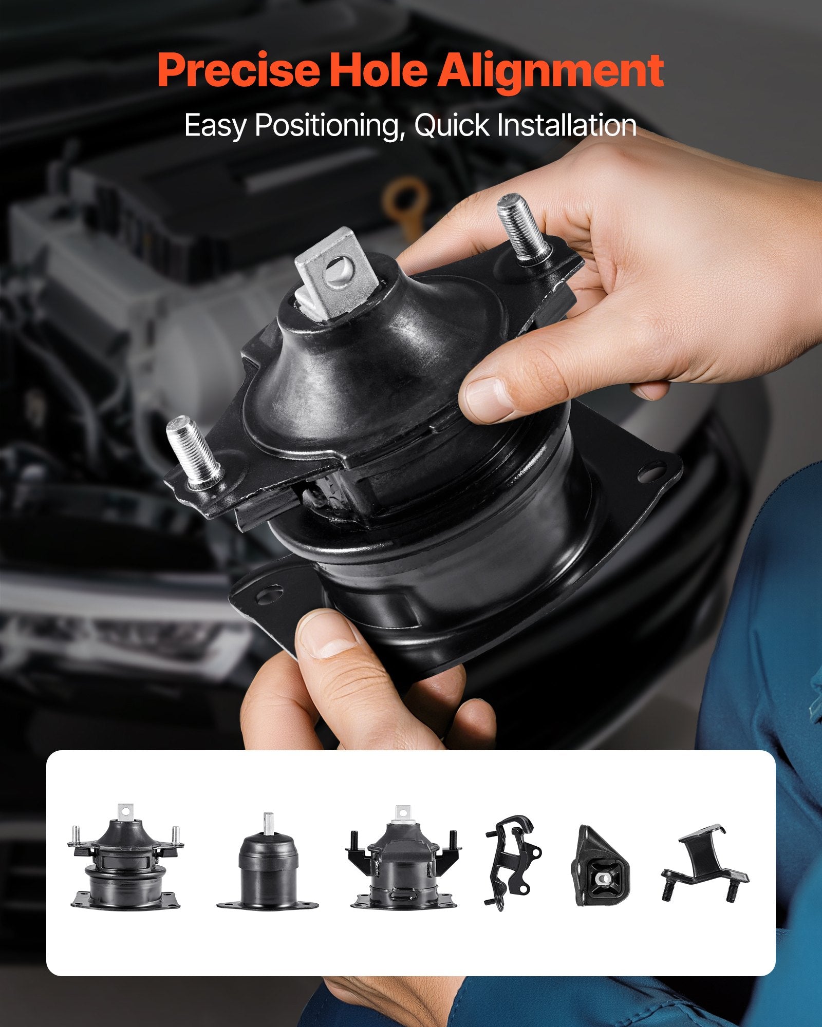 Premium Engine & Transmission Mount Kit for 2003-2007 Honda Accord V6 3.0L - 6-Piece Set with OE# Compatibility & Secure Support