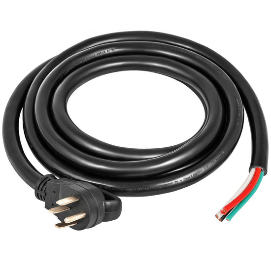 Heavy-Duty 40-Foot 50-Amp RV Power Cable with NEMA 14-50P Plug and Bare Wire Ends 6/3 + 8/1 AWG