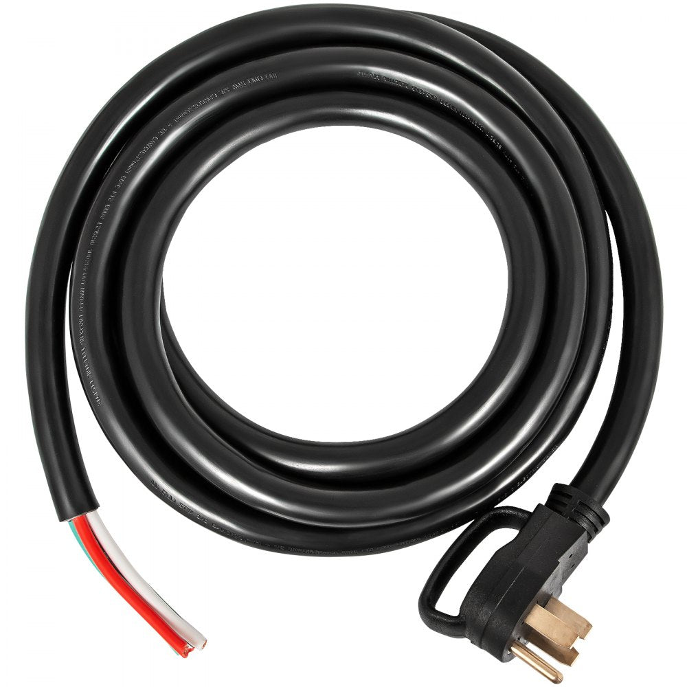Heavy-Duty 40-Foot 50-Amp RV Power Cable with NEMA 14-50P Plug and Bare Wire Ends 6/3 + 8/1 AWG