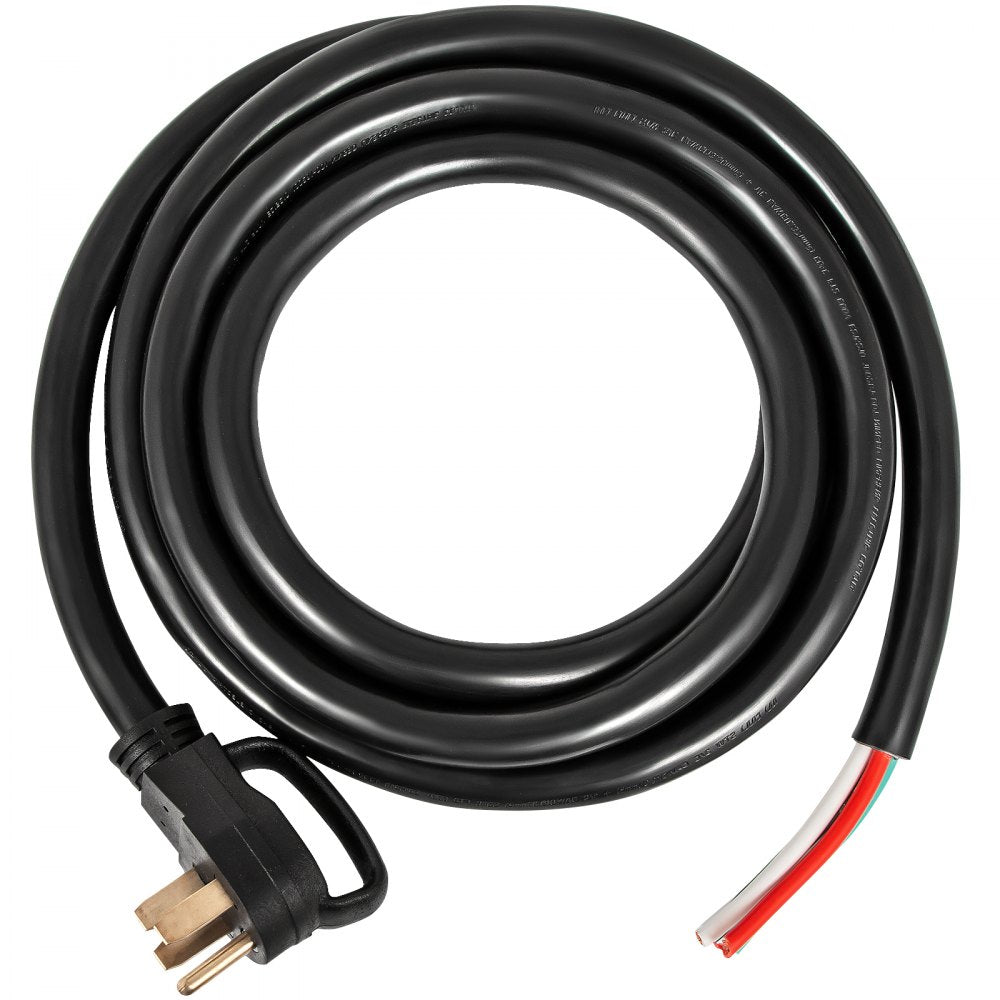 Heavy-Duty 40-Foot 50-Amp RV Power Cable with NEMA 14-50P Plug and Bare Wire Ends 6/3 + 8/1 AWG