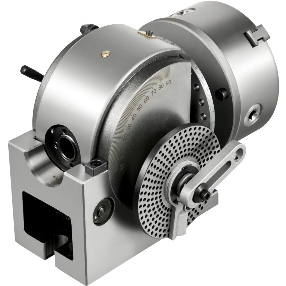 Semi Universal Dividing Head Set with 6" 3-Jaw Chuck, Tailstock, and Dividing Plates for Precision Milling, Grinding, and Drilling Operations