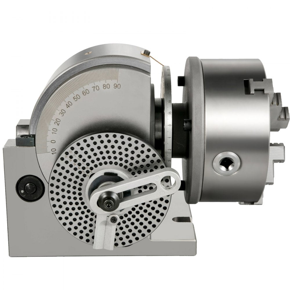 Semi Universal Dividing Head Set with 6" 3-Jaw Chuck, Tailstock, and Dividing Plates for Precision Milling, Grinding, and Drilling Operations