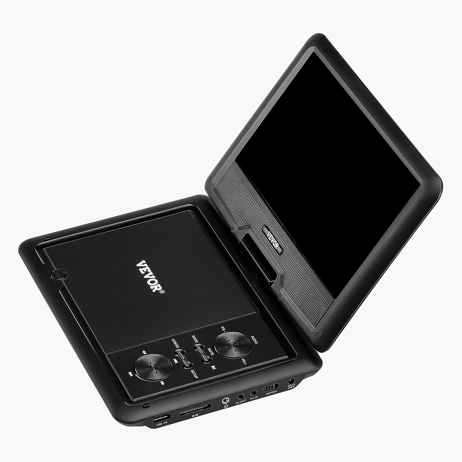 10.1" HD Portable DVD Player with Swivel Screen, 4-Hour Battery, Dual Speakers, TV/USB/SD/CD/DVD Sync, Car Charger, Remote & More