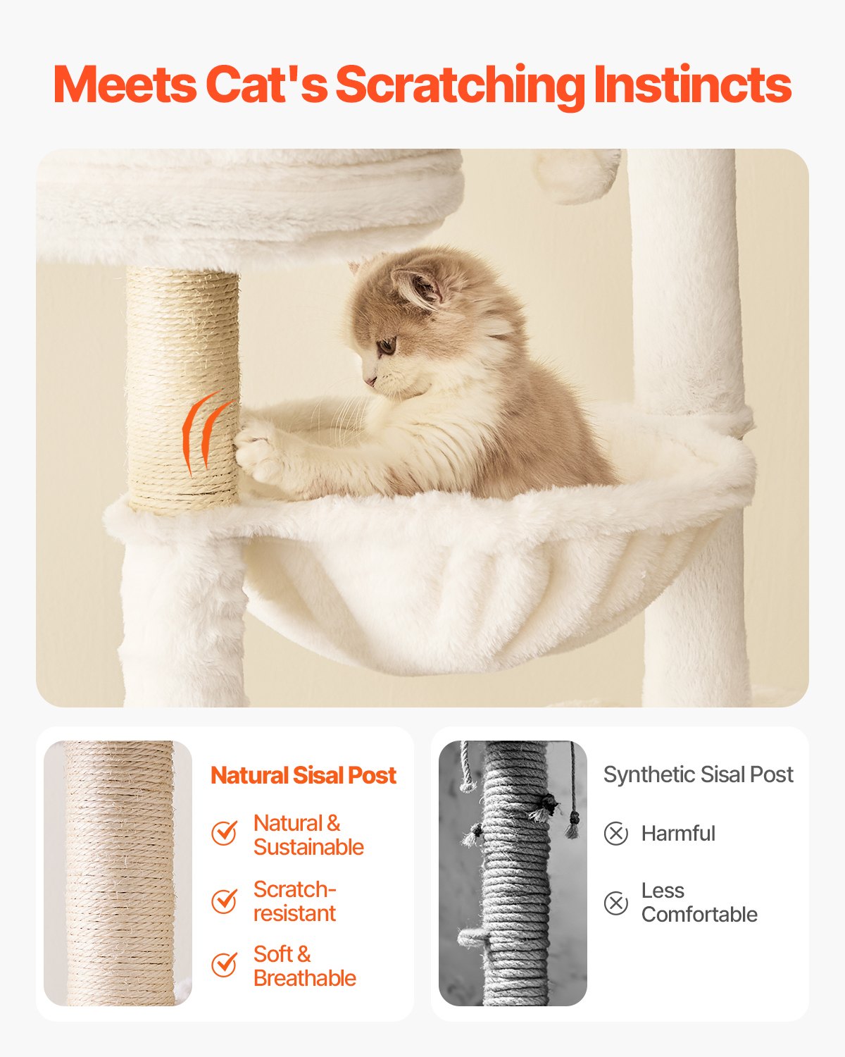 Spacious 54.33" Cat Tree with Litter Box Enclosure, Multi-Level Condo, Sisal Posts, Perches, Hammock, Indoor Kitten Playhouse, Easy-Clean, Gray