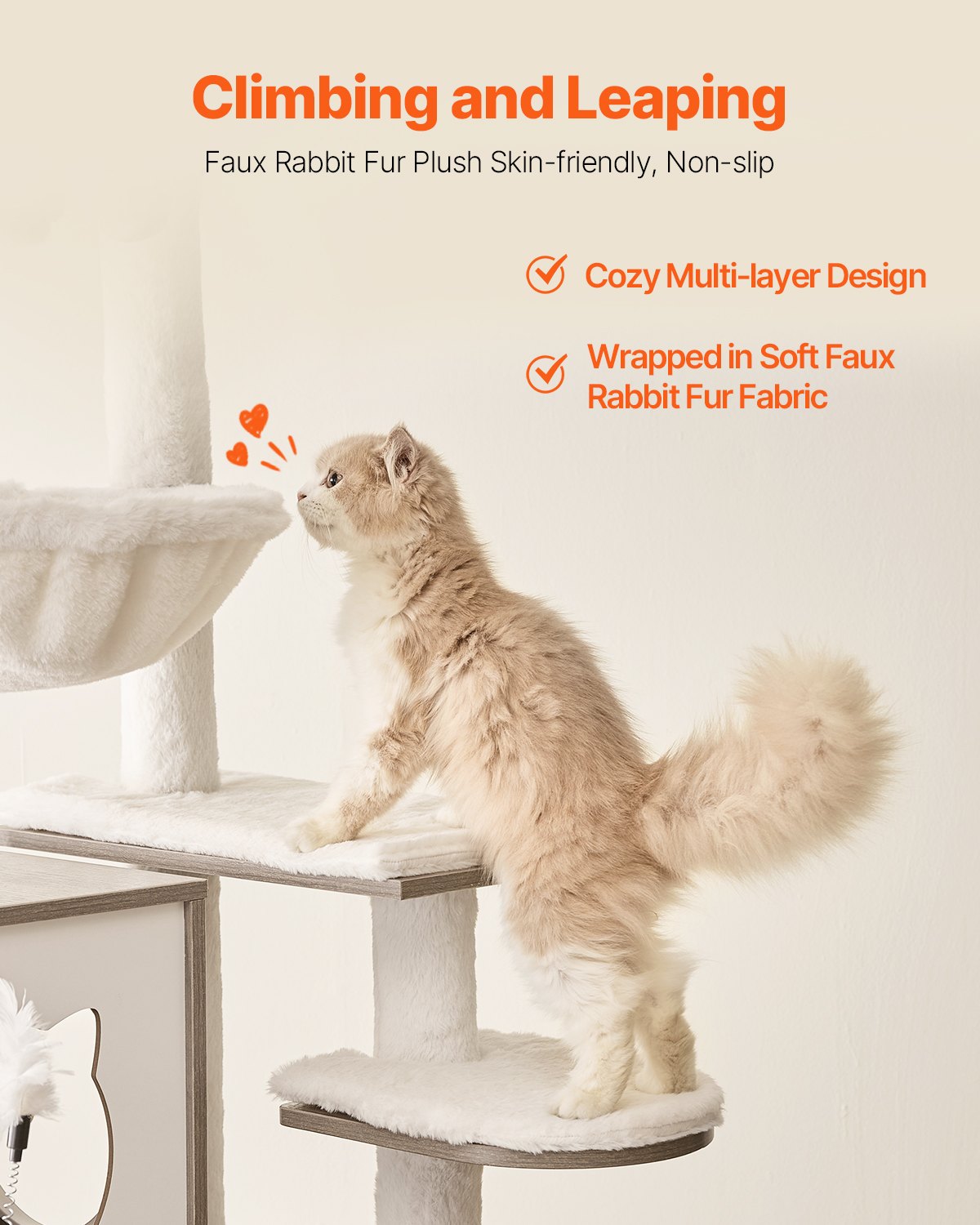 Spacious 54.33" Cat Tree with Litter Box Enclosure, Multi-Level Condo, Sisal Posts, Perches, Hammock, Indoor Kitten Playhouse, Easy-Clean, Gray
