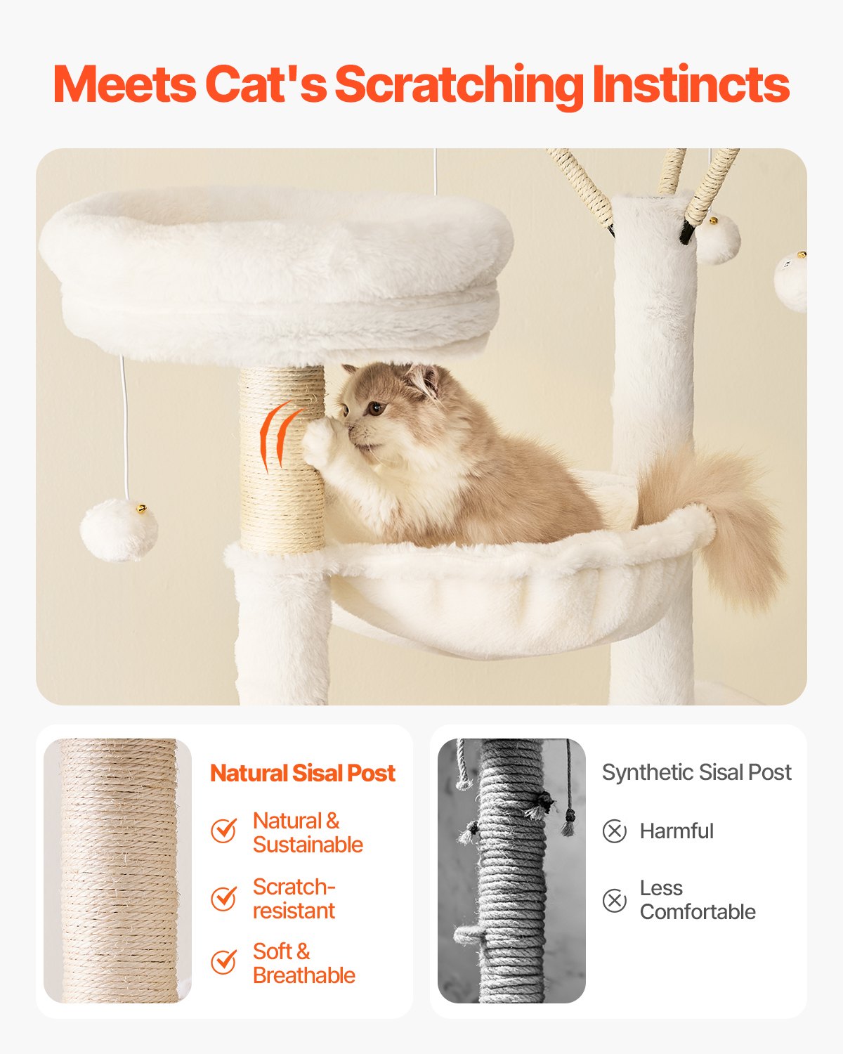 Spacious 54" Cat Tree Tower with Litter Box, Multi-Level Condo, Scratch Posts, Hammock & Perches for Indoor Cats and Big Kittens