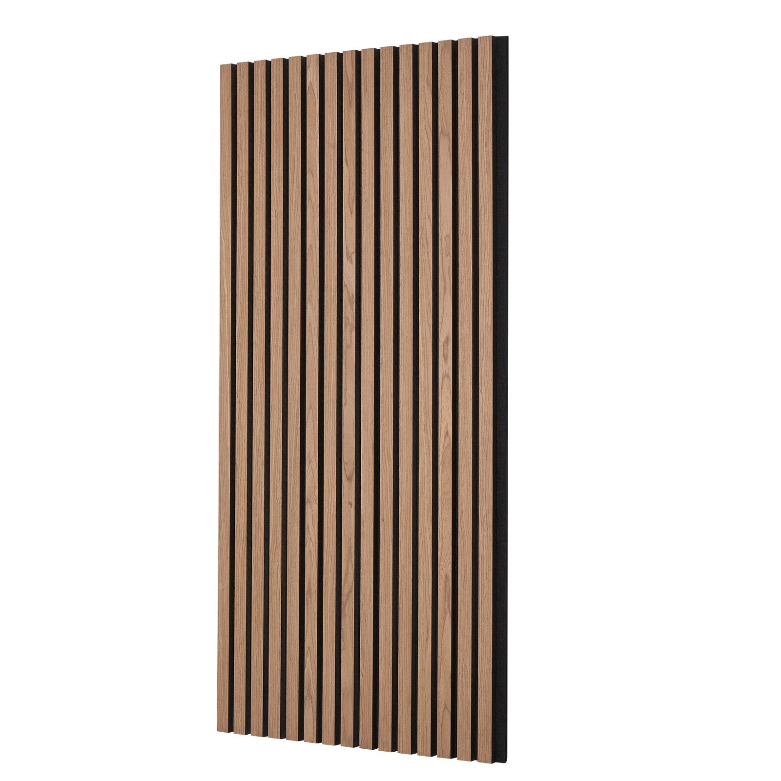 Walnut MDF Wood Slat Acoustic Panels, 23.6x47.2", Stylish Modern Wall Decor for Noise Reduction, Faux Wood Accent Boards, 4 Pcs