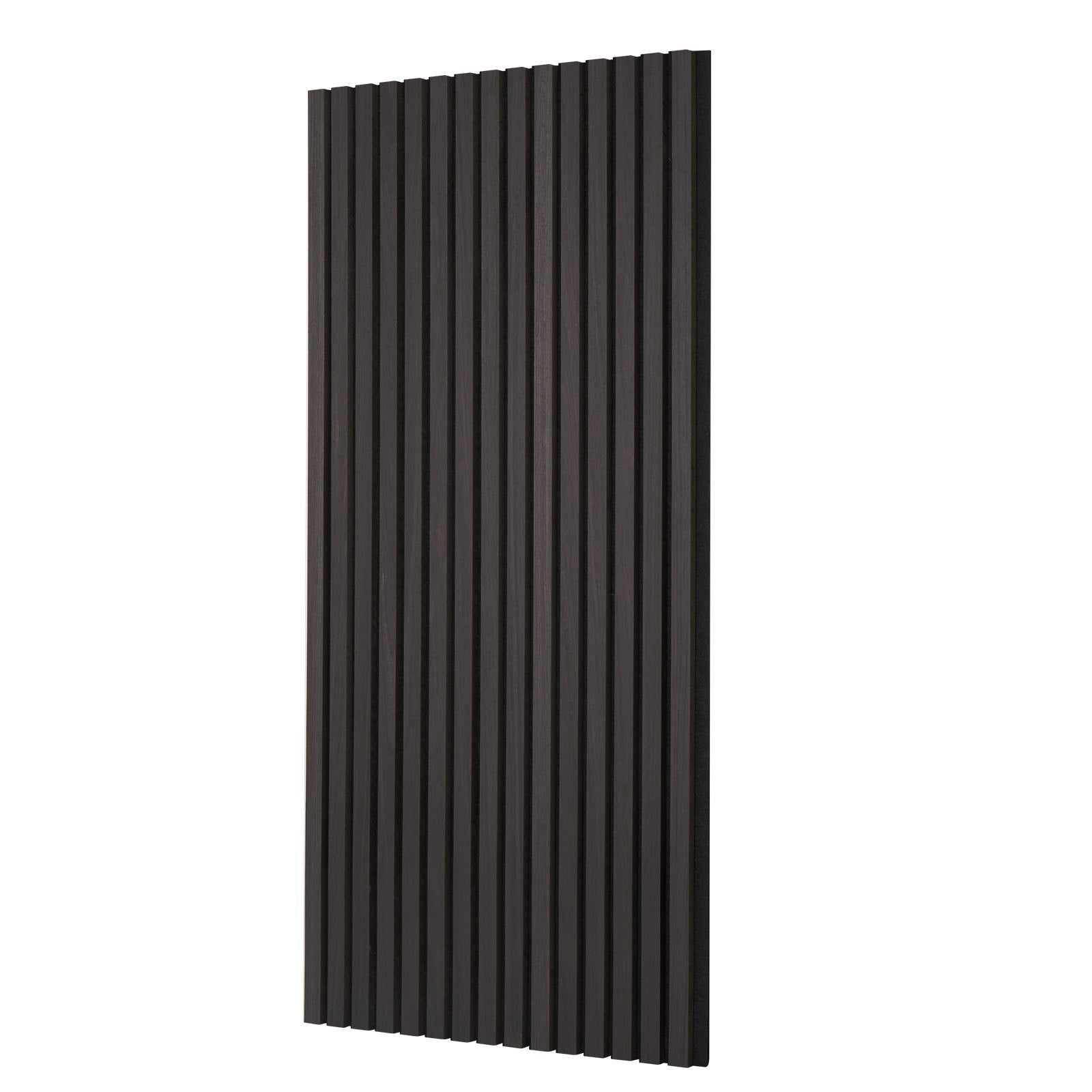 Black Oak Acoustic Wood Slat Panels - Modern MDF Wall Decor Boards for Noise Reduction, Faux Wood, Easy Install, 23.6"x47.2", Set of 4