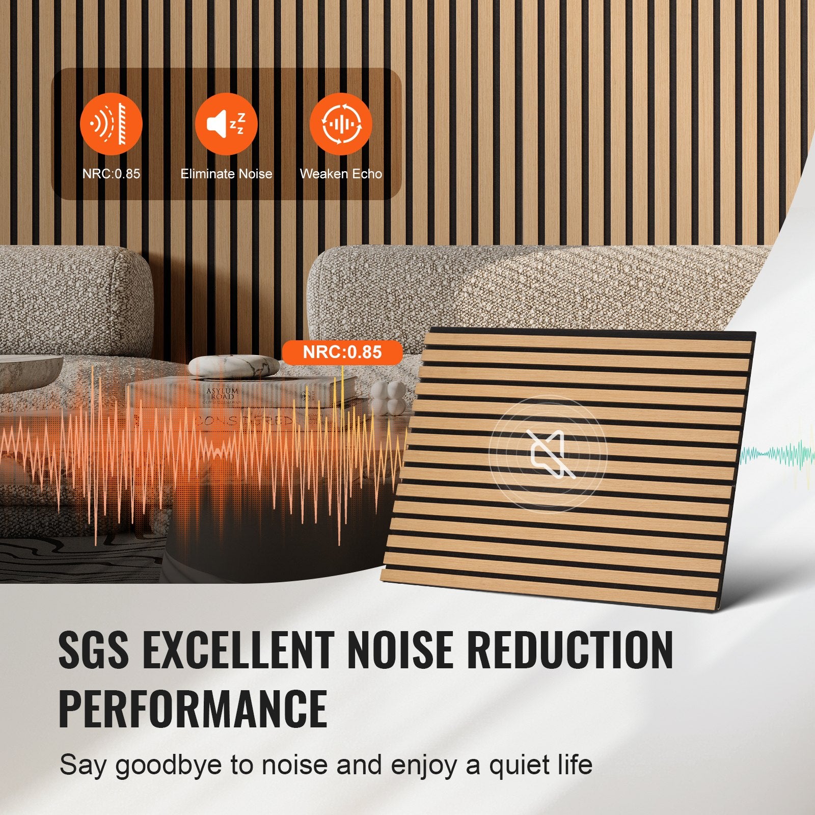 Modern Light Oak Wood Slat Acoustic Panels, 23.6"x47.2" MDF Wall Decor - Noise Reduction, Easy Install, Faux Panels for Stylish Interiors