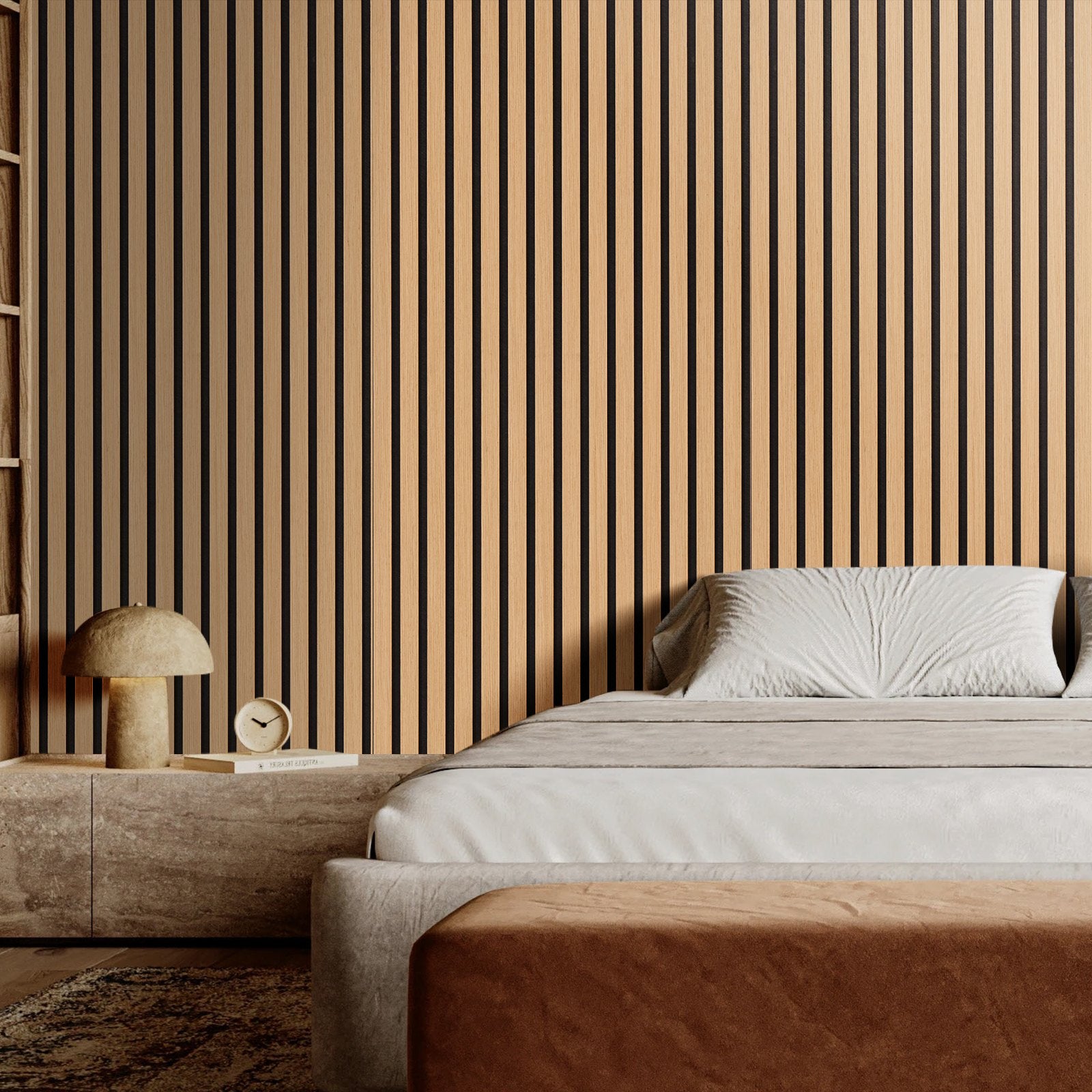Modern Light Oak Wood Slat Acoustic Panels, 23.6"x47.2" MDF Wall Decor - Noise Reduction, Easy Install, Faux Panels for Stylish Interiors