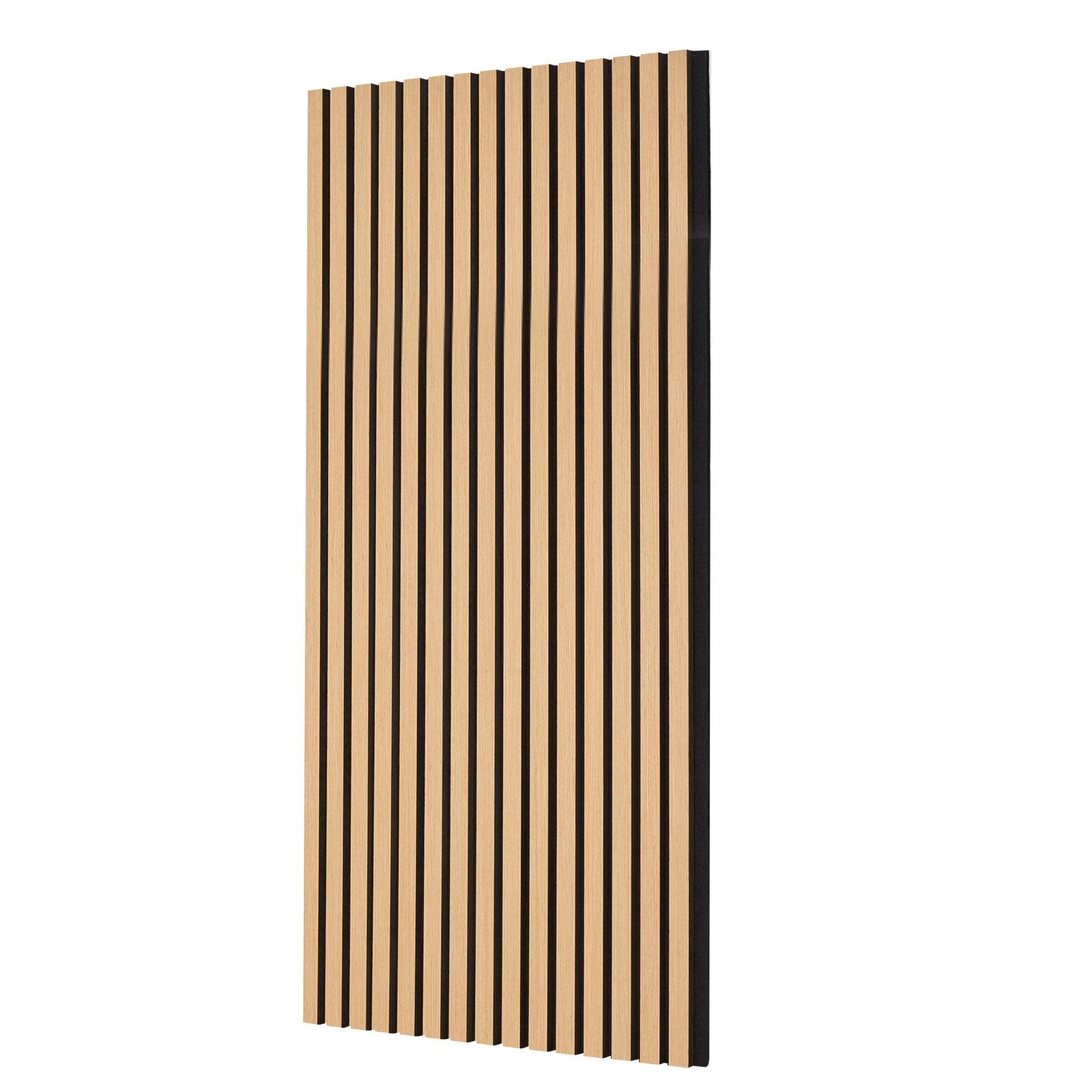 Modern Light Oak Wood Slat Acoustic Panels, 23.6"x47.2" MDF Wall Decor - Noise Reduction, Easy Install, Faux Panels for Stylish Interiors