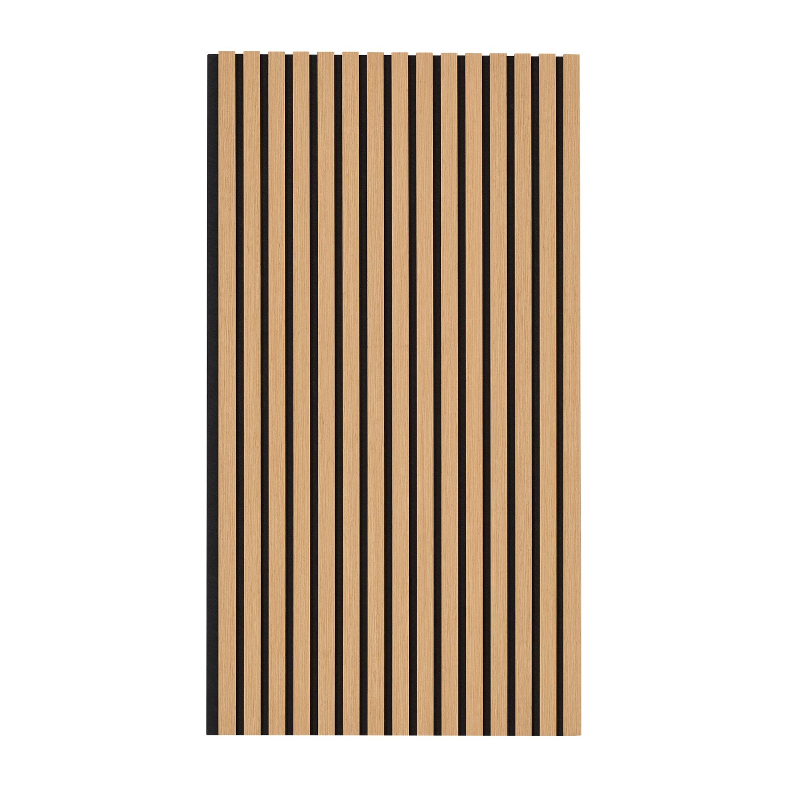 Modern Light Oak Wood Slat Acoustic Panels, 23.6"x47.2" MDF Wall Decor - Noise Reduction, Easy Install, Faux Panels for Stylish Interiors