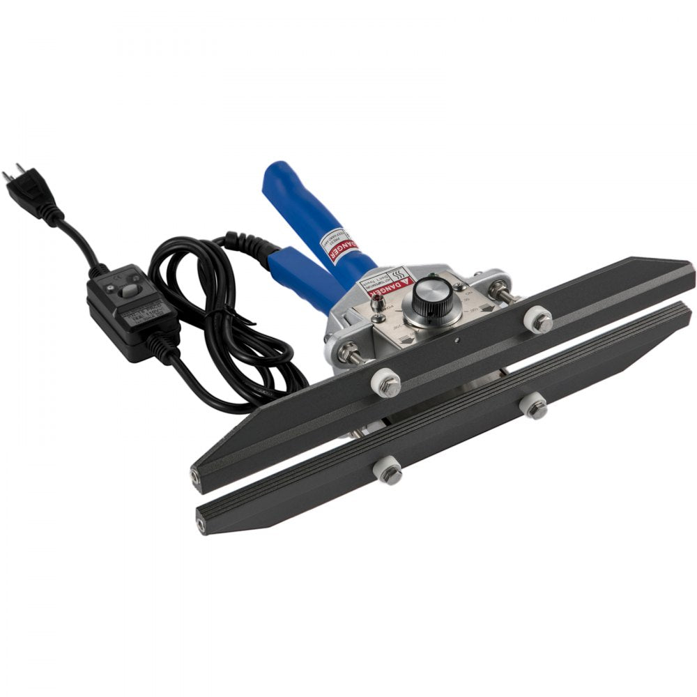 Portable 16" Heat Crimp Sealer with Adjustable Temperature for Various Bag Types, 500W/110V Power