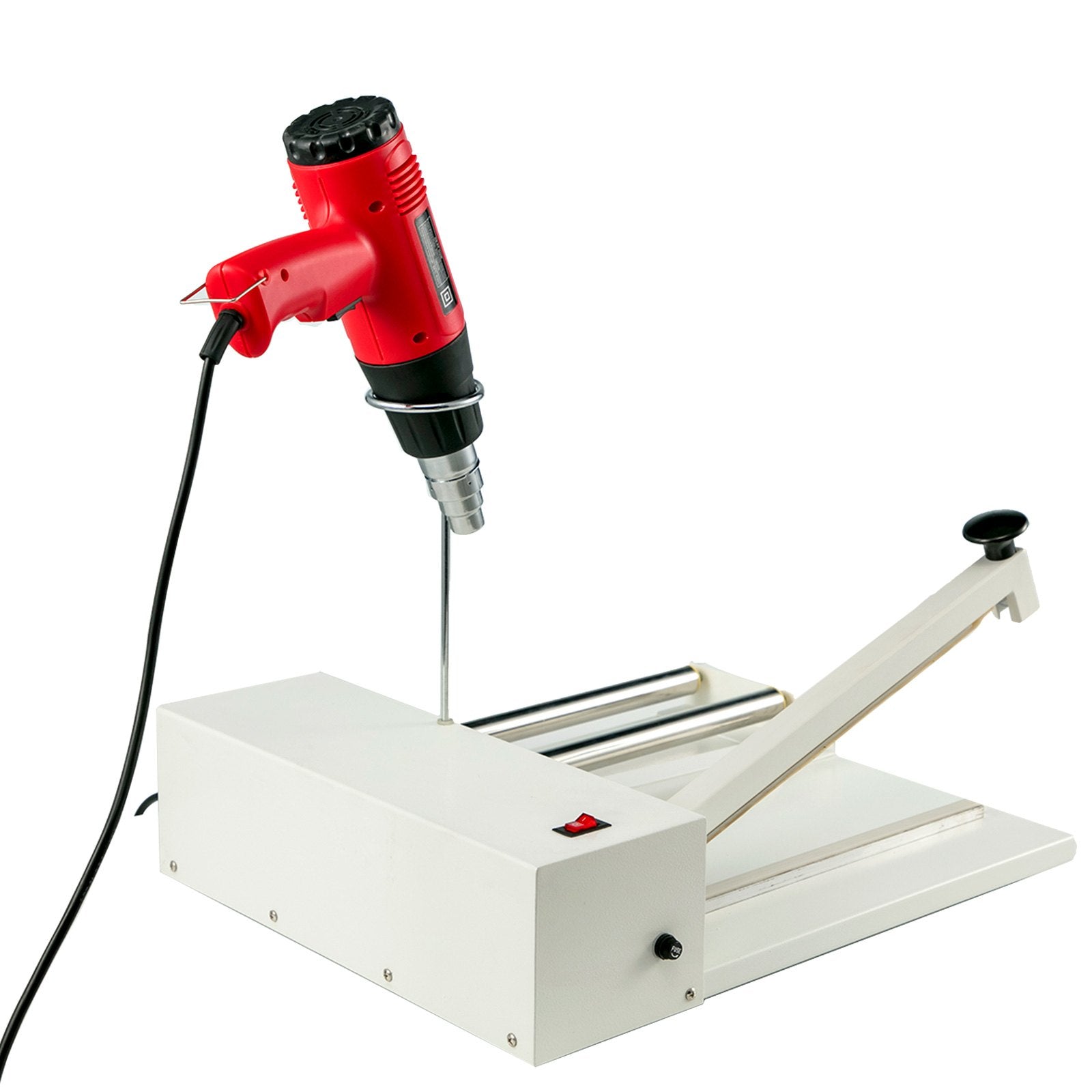 24" Shrink Wrap Machine, 800W Sealer with 1800W Heat Gun, PVC POF Film Compatible for Books, Toys, Foods - Durable Iron Structure, Adjustable Temp