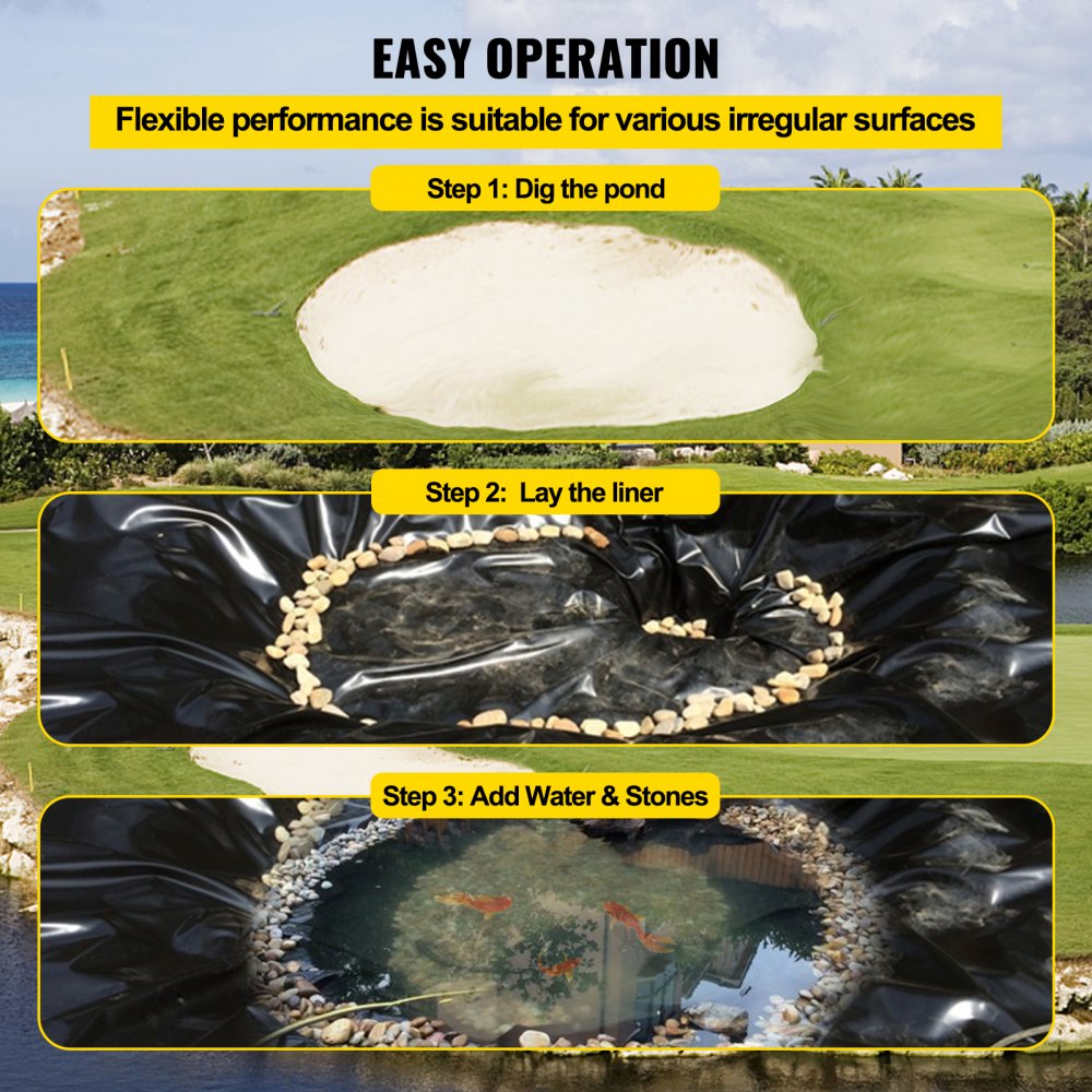 Durable 20x25 ft LLDPE 20 Mil Pond Liner for Waterfalls and Fish Ponds