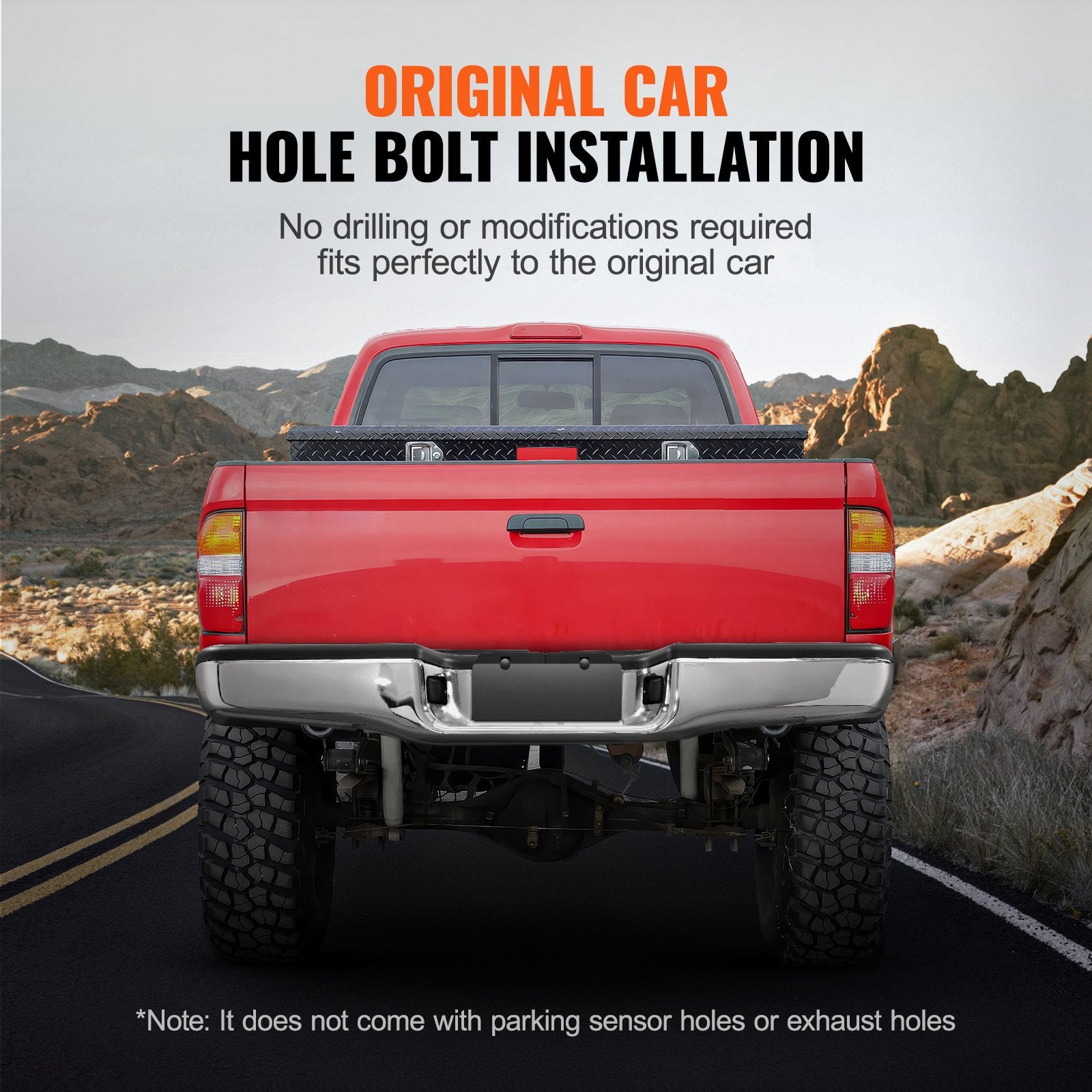 Durable Chrome Rear Step Bumper for 1995-2004 Toyota Tacoma - Steel Assembly with License Plate Light & Step Pad, No Sensor Holes