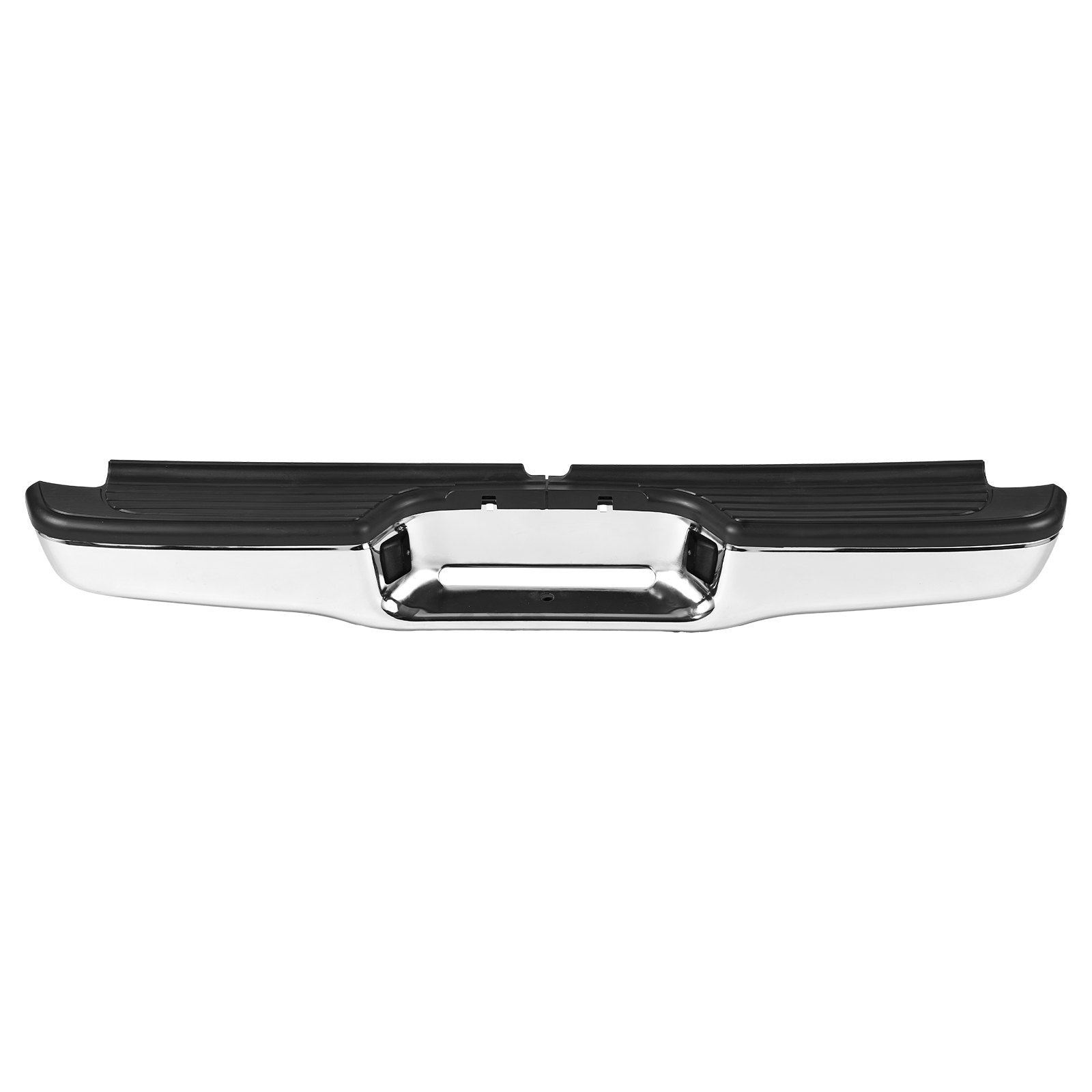 Durable Chrome Rear Step Bumper for 1995-2004 Toyota Tacoma - Steel Assembly with License Plate Light & Step Pad, No Sensor Holes