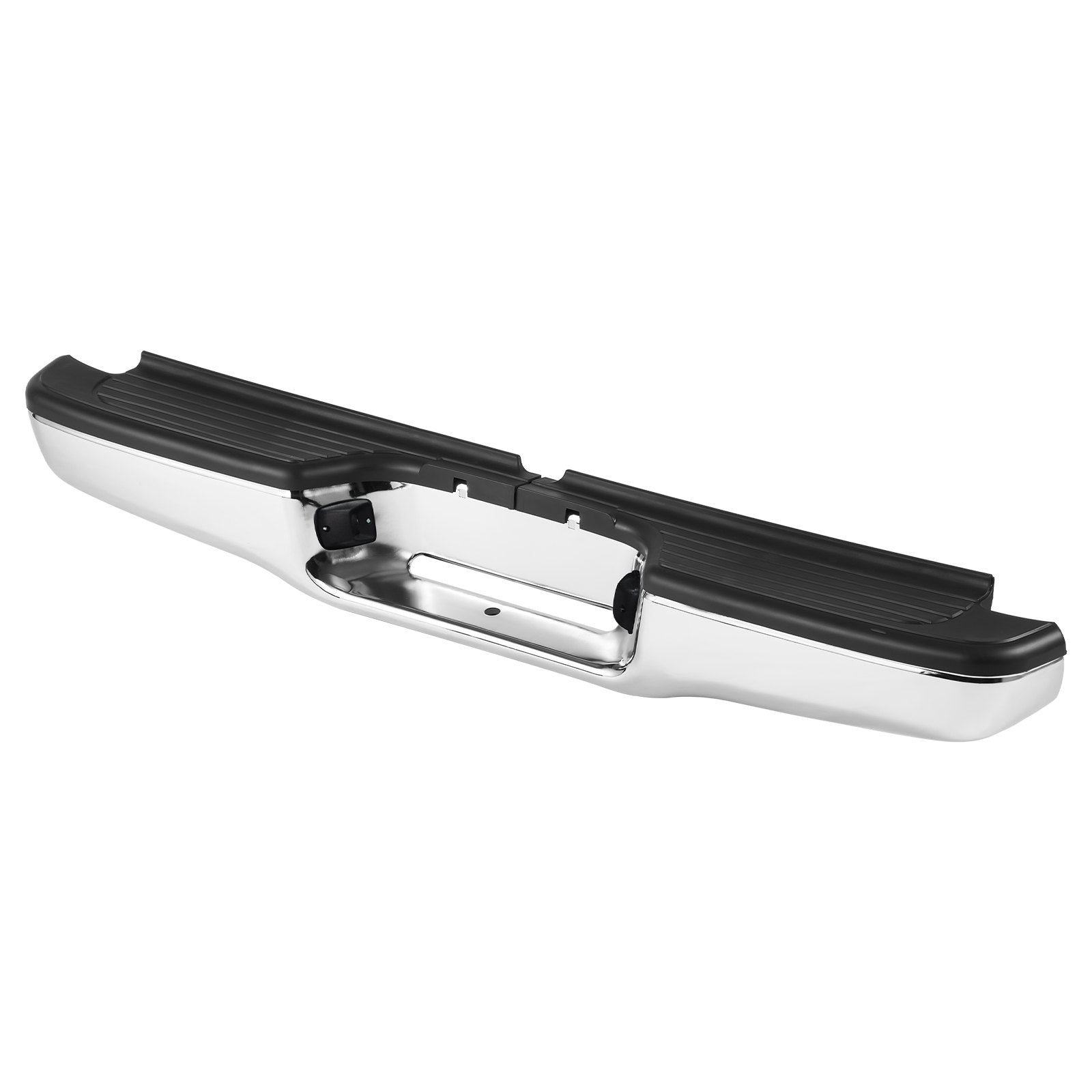 Durable Chrome Rear Step Bumper for 1995-2004 Toyota Tacoma - Steel Assembly with License Plate Light & Step Pad, No Sensor Holes